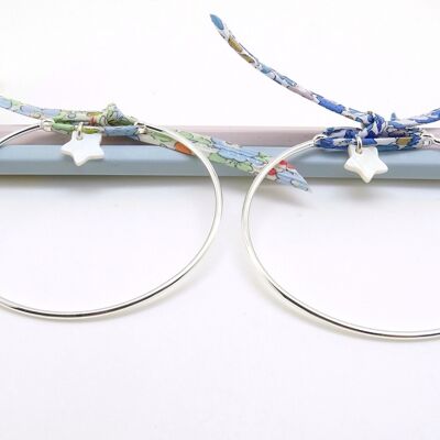 Bracciale bangle in madreperla e liberty