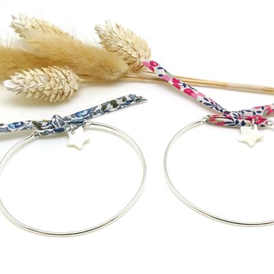 Bracciale bangle in madreperla e liberty