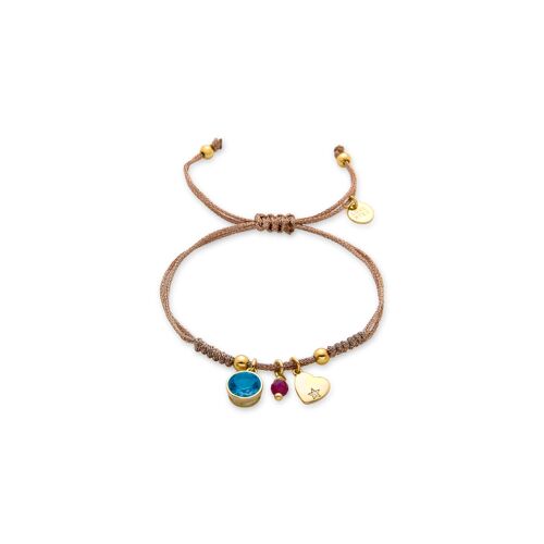 Pulsera de Plata de Ley 925 con Circonita Zafiro acabada en oro amarillo de 18K - Erilah