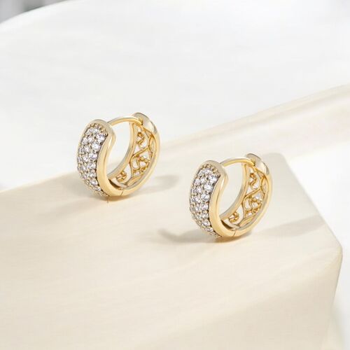 Earrings Rori gold plated with zircons