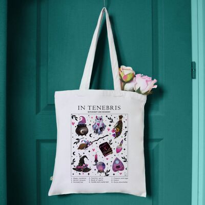 Borsa illustrata di stregoneria