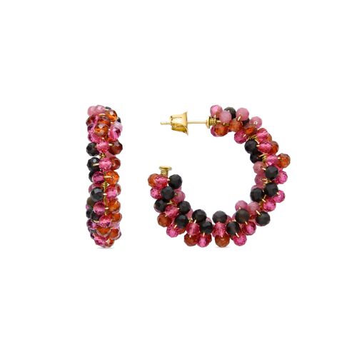 Pendientes de Cristal Multicolor acabados en oro amarillo de 18K - Salblai