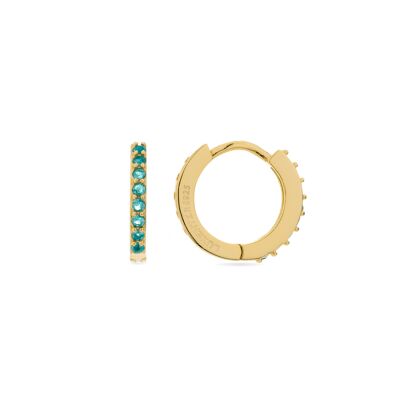 Pendientes de Plata de Ley 925 con Cuarzo Hidrotermal Verde Claro acabados en oro amarillo de 18K - Valarys