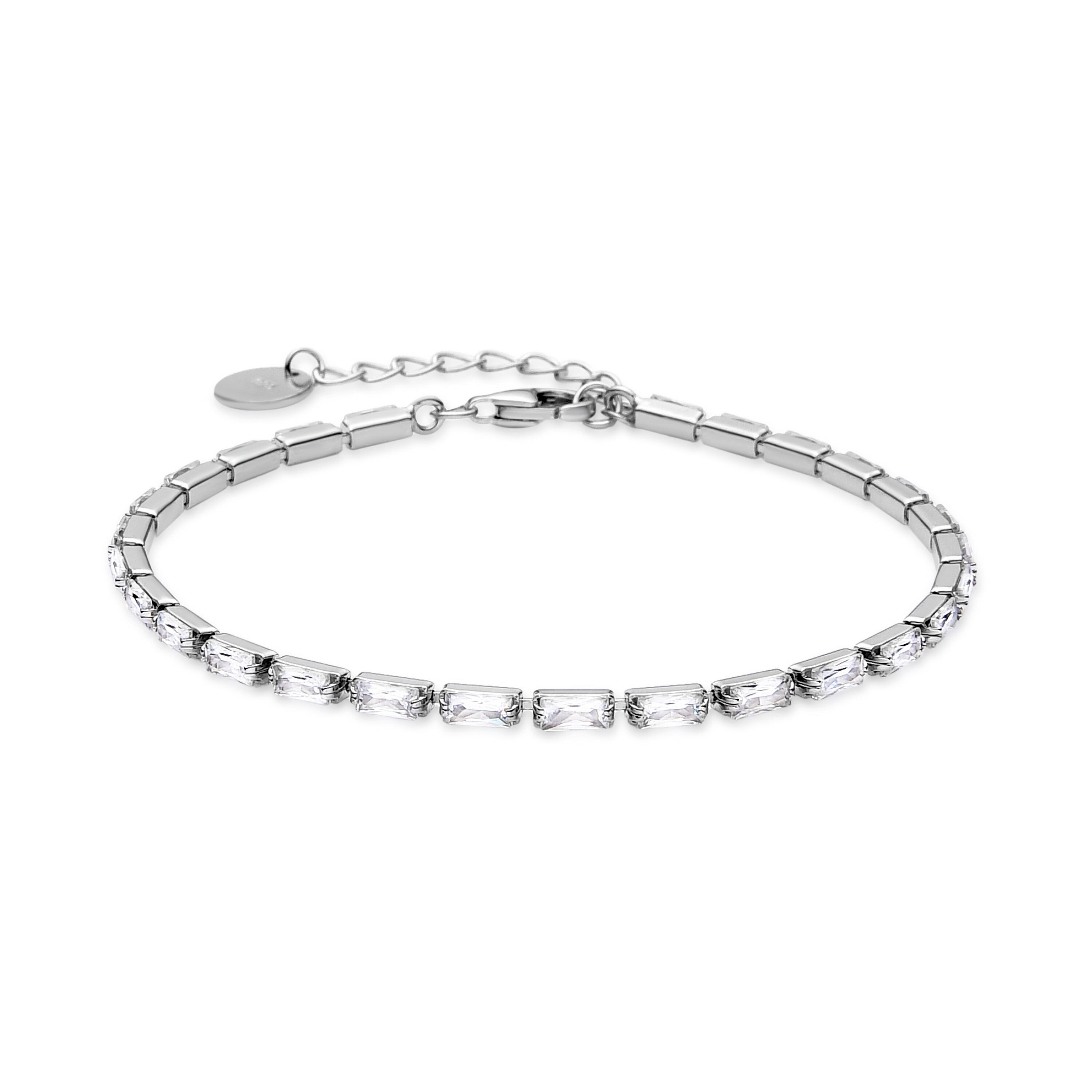 Bracciale in Argento Sterling 925 con Zirconi Lucidi rifiniti in rodio - Alku
