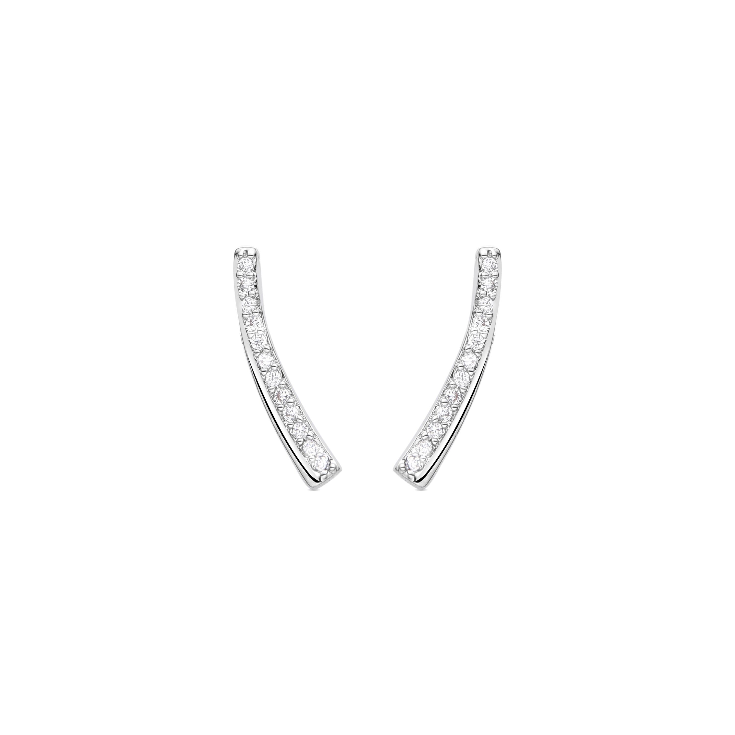 Orecchini con zirconi lucenti rifiniti in rodio - Losha