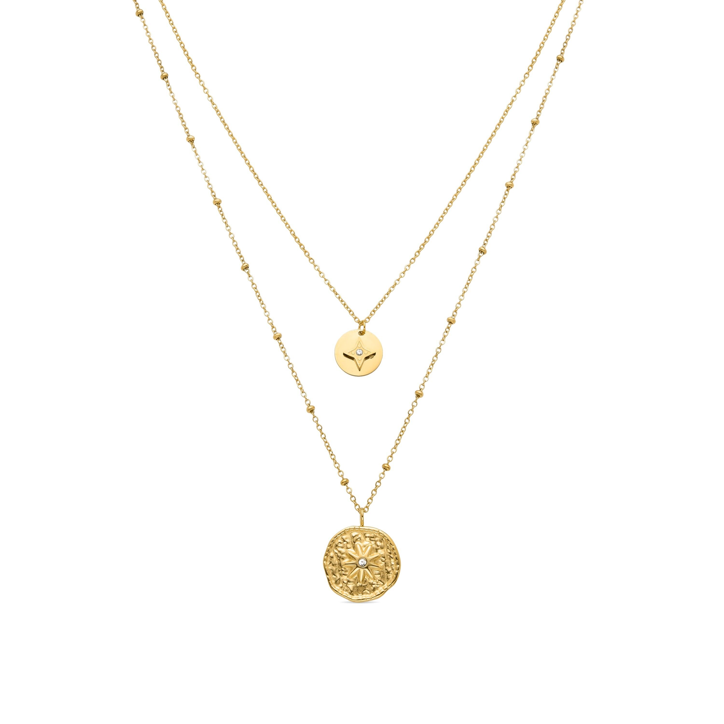 Collana con zirconi lucenti rifinita in oro giallo 18 carati - Issy