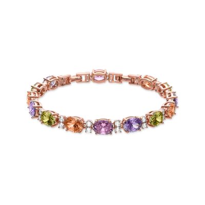 Bracciale con zirconi multicolor rifinito in oro giallo 18 carati - Zenard
