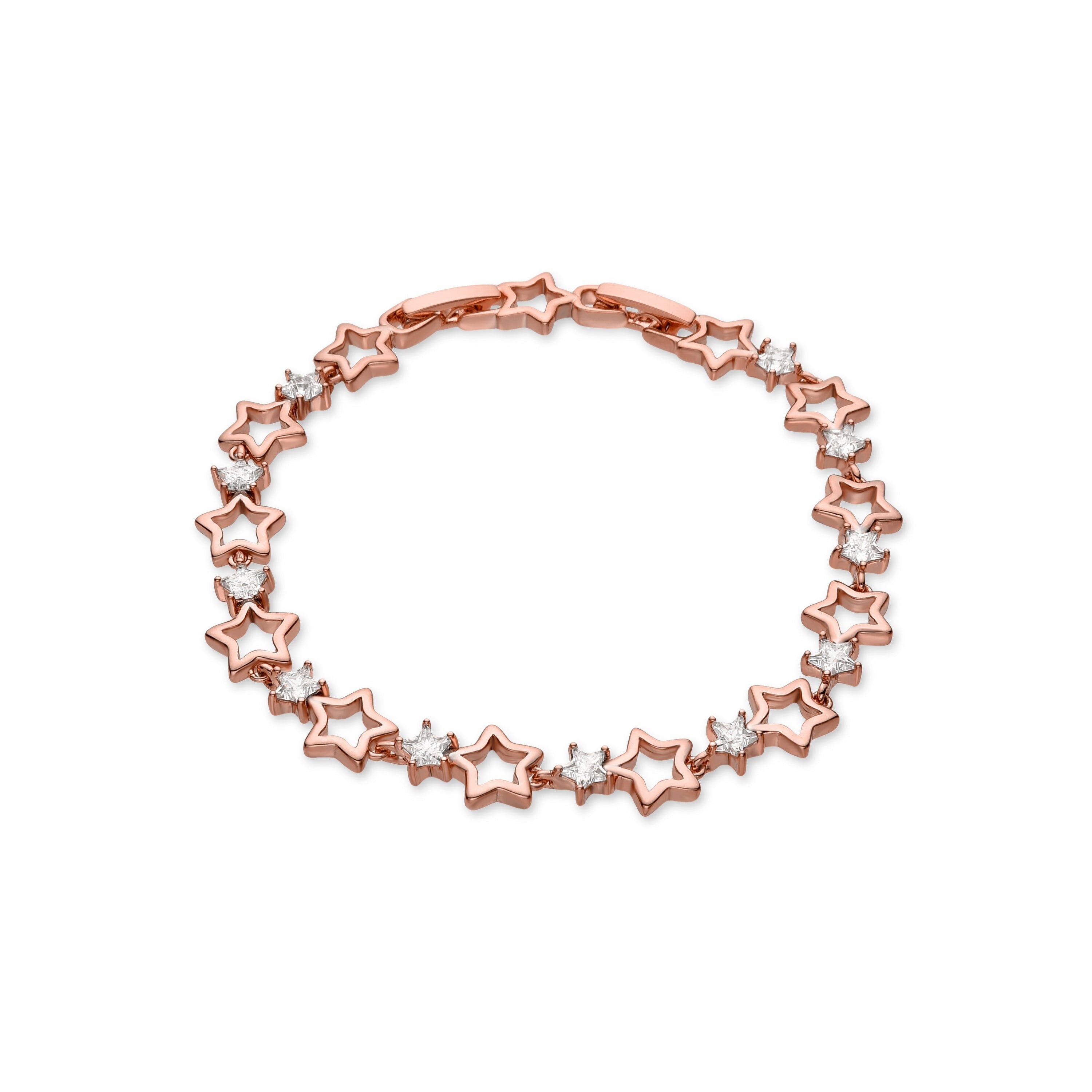 Bracciale con zirconi lucenti rifiniti in oro giallo 18 carati - Koya