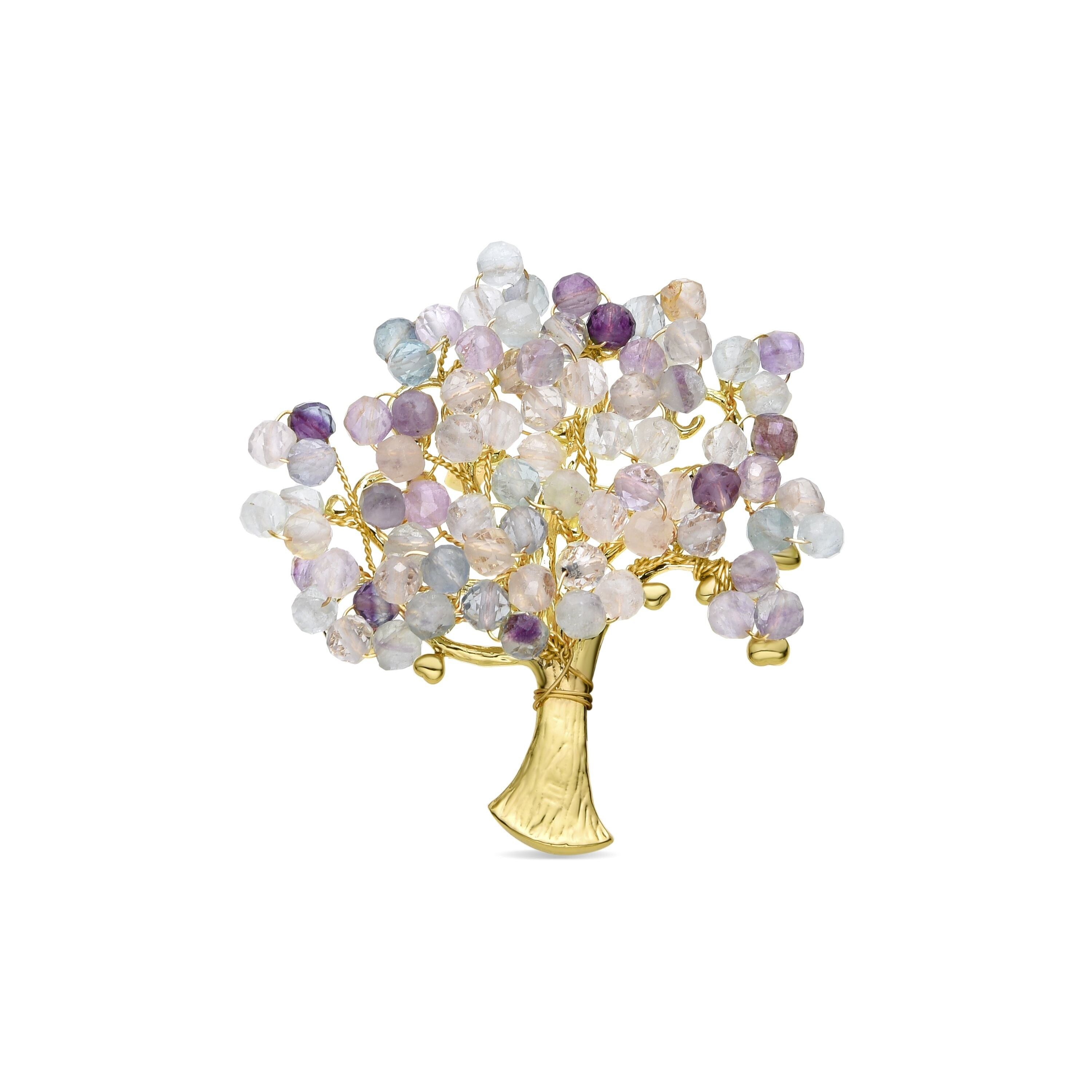 Brosche mit Fluorit in 18 Karat Gelbgold – Sereli