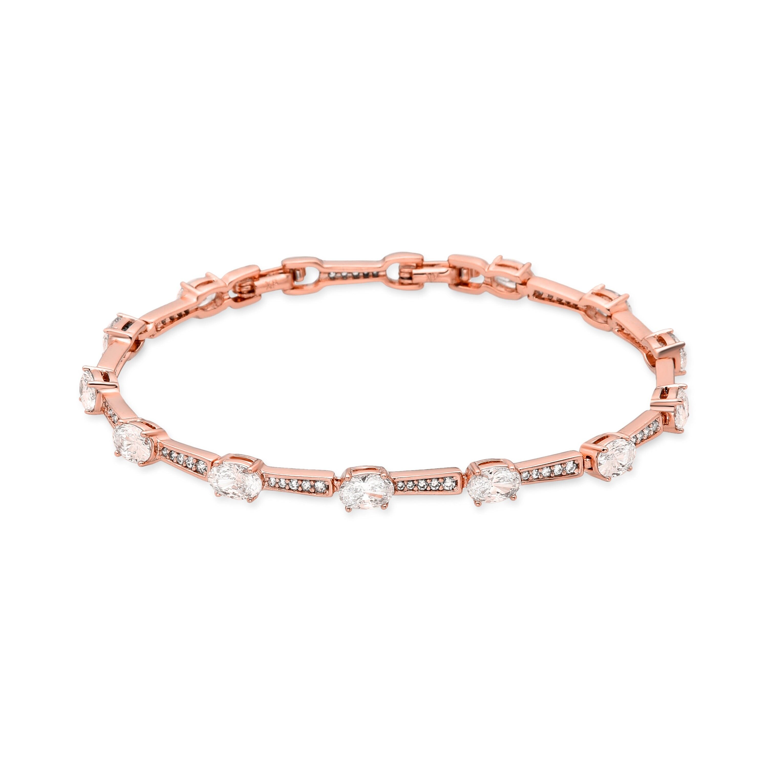 Armband mit glänzendem Zirkonia in 18 Karat Gelbgold – Nyesia