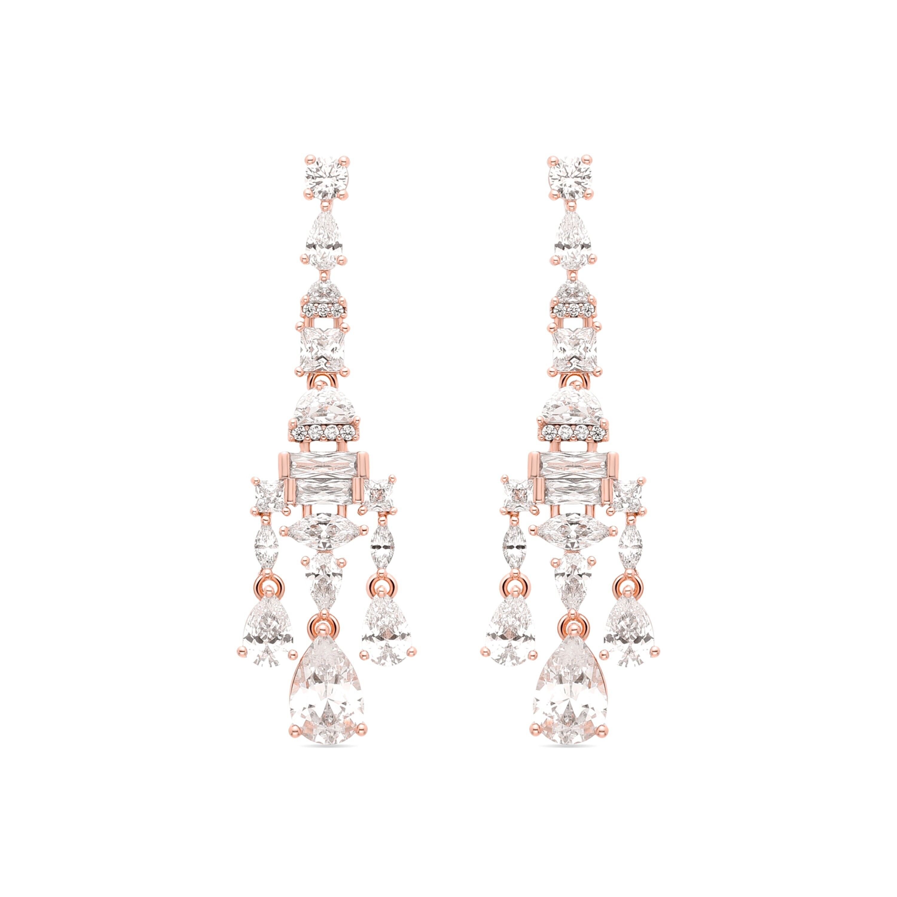 Ohrringe mit glänzendem Zirkonia in 18 Karat Gelbgold – Amra