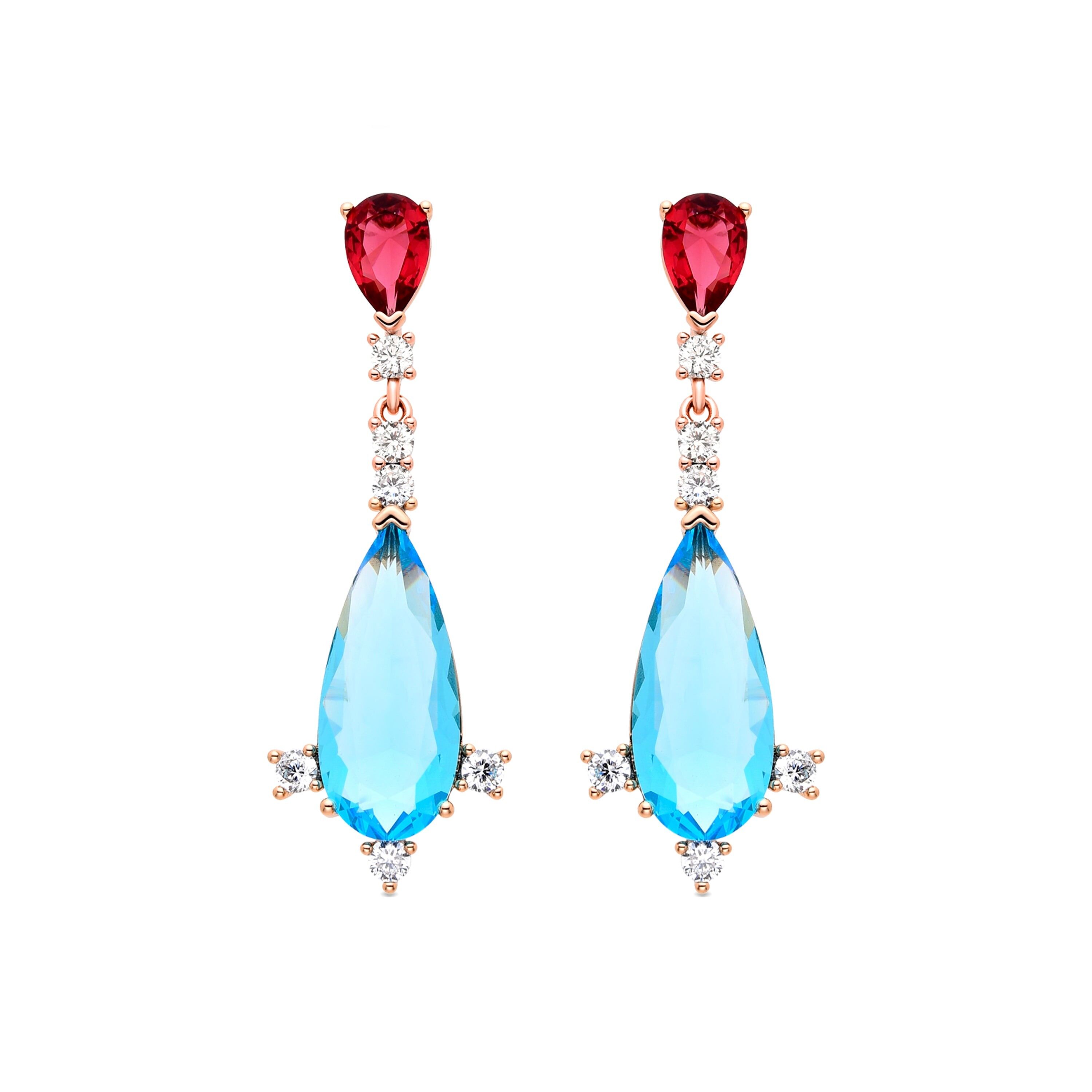 Earrings with Brilliant Zirconia finished in 18K yellow gold - Rargi