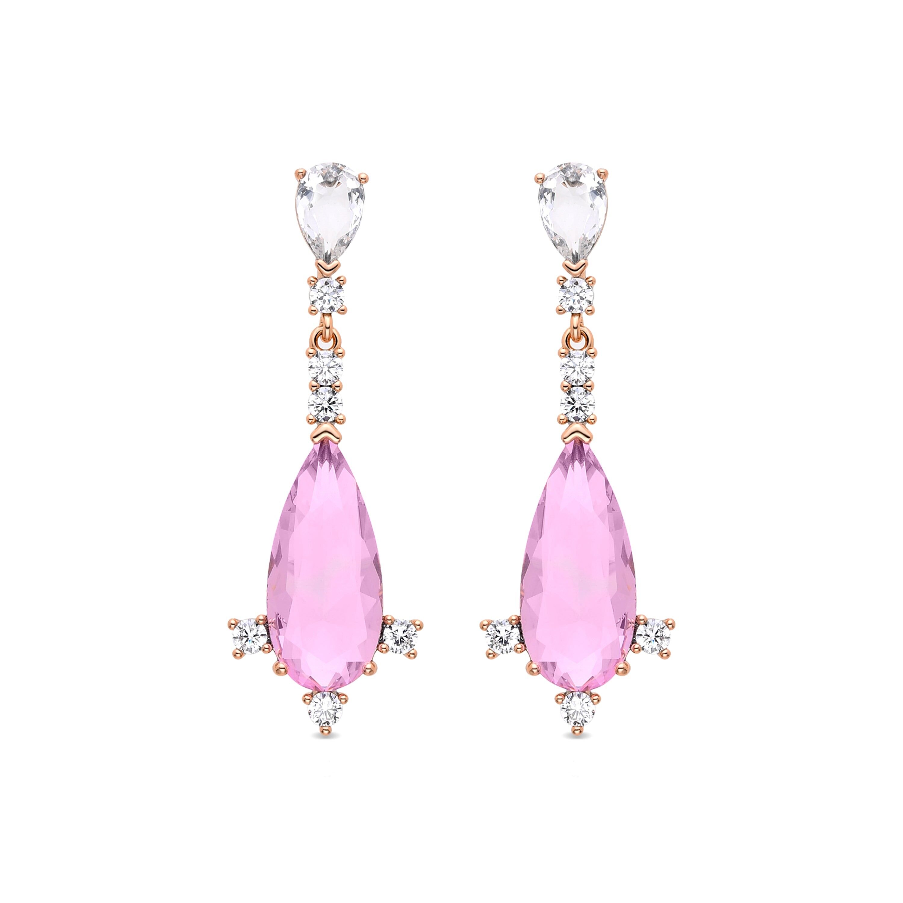 Earrings with Multicolor Zirconia finished in 18K yellow gold - Kanan
