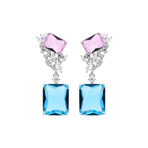 Pendientes con Circonita Brillante acabados en rodio - Dirio