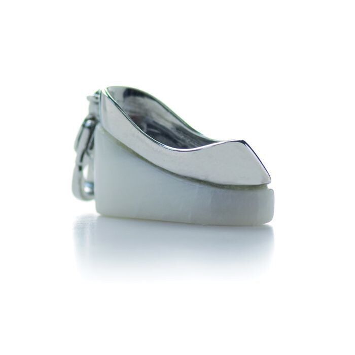 Ciondolo in Argento 925 con Agata Bianca rifinita in rodio - Scarpe da Cocktail