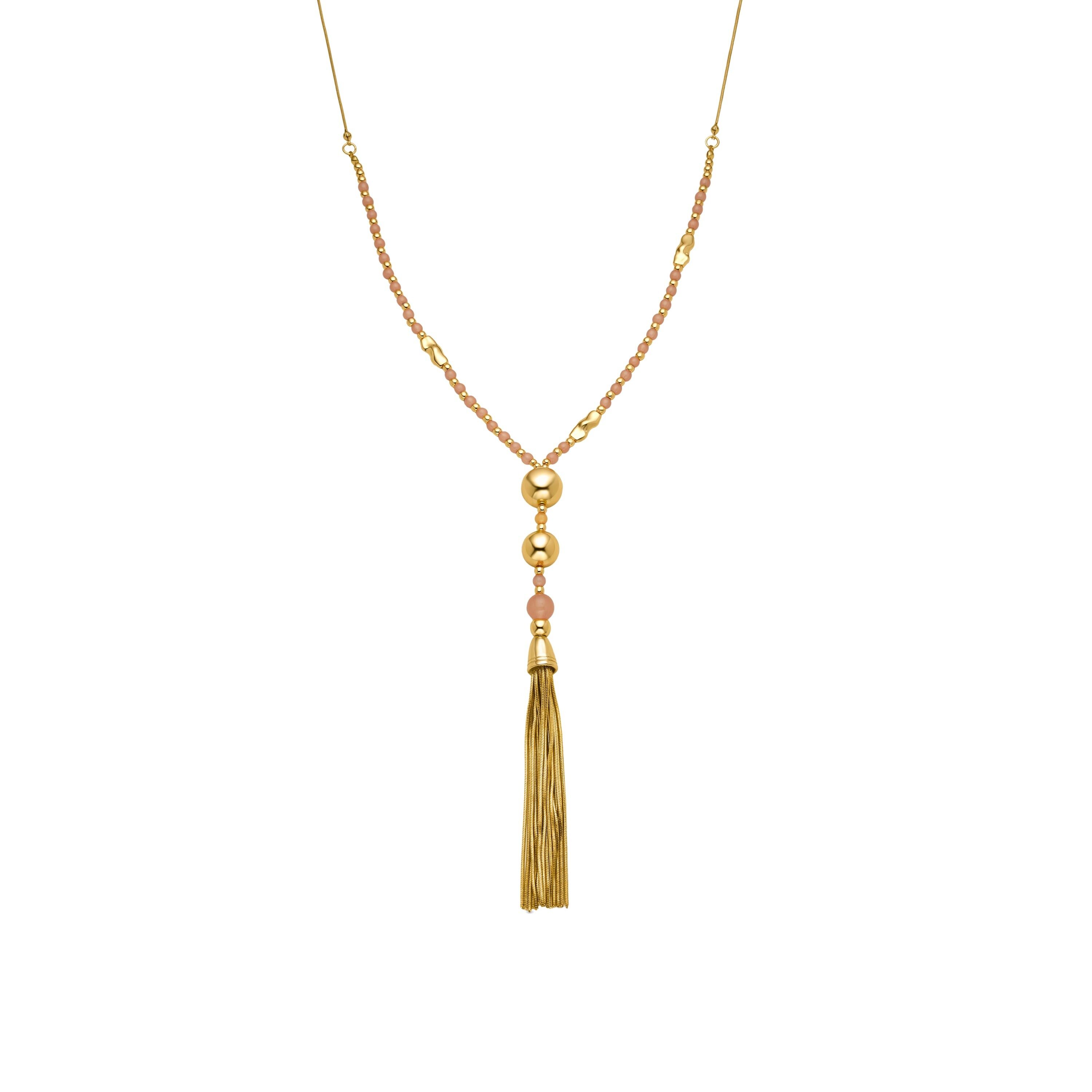 Collana in cristallo arancione rifinita in oro giallo 18 carati - Nereb