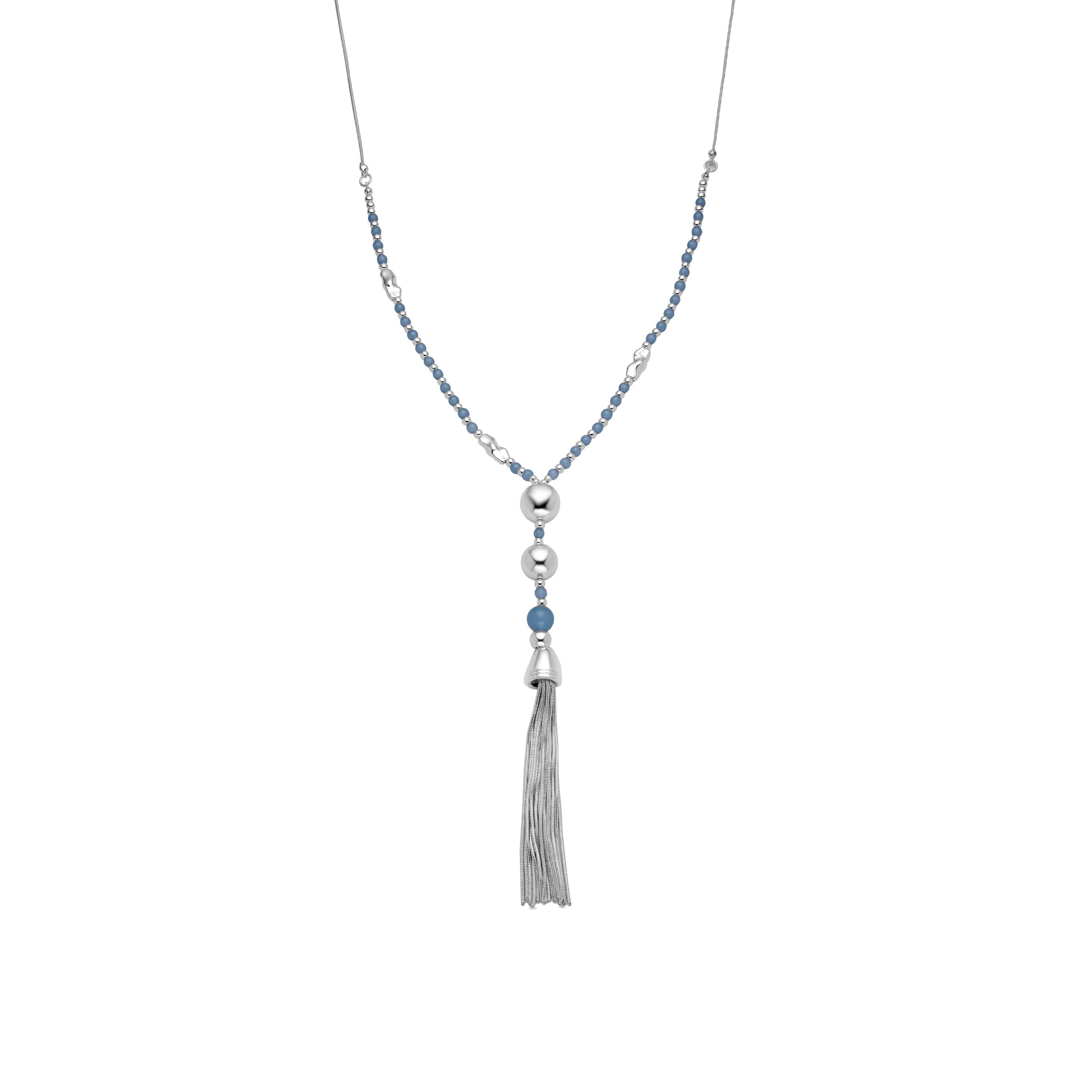 Collana in cristallo blu rifinita in rodio - Nereb