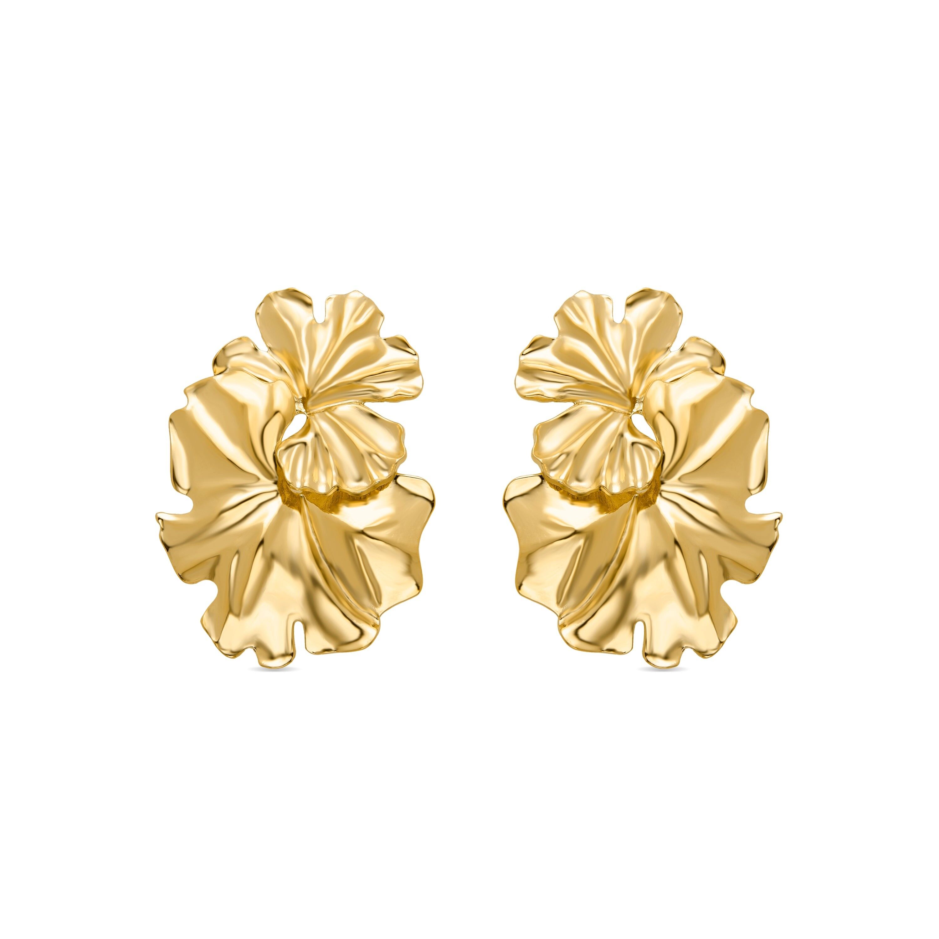Orecchini rifiniti in oro giallo 18 carati - Anvora