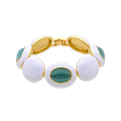 Bracciale Cat's Eye blu rifinito in oro giallo 18 carati - Nadic