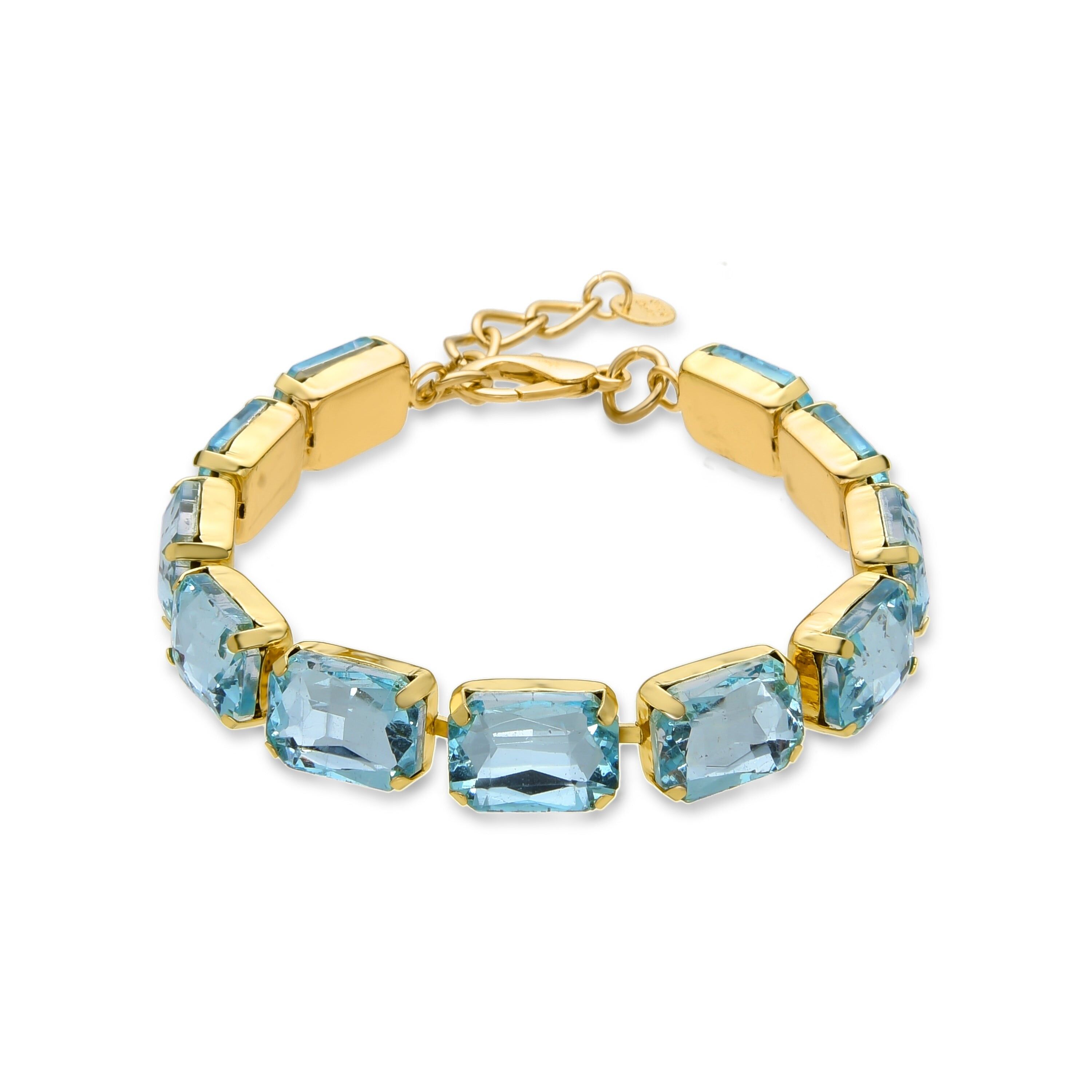 Pulsera de Cristal Azul acabada en oro amarillo de 18k - Ankek