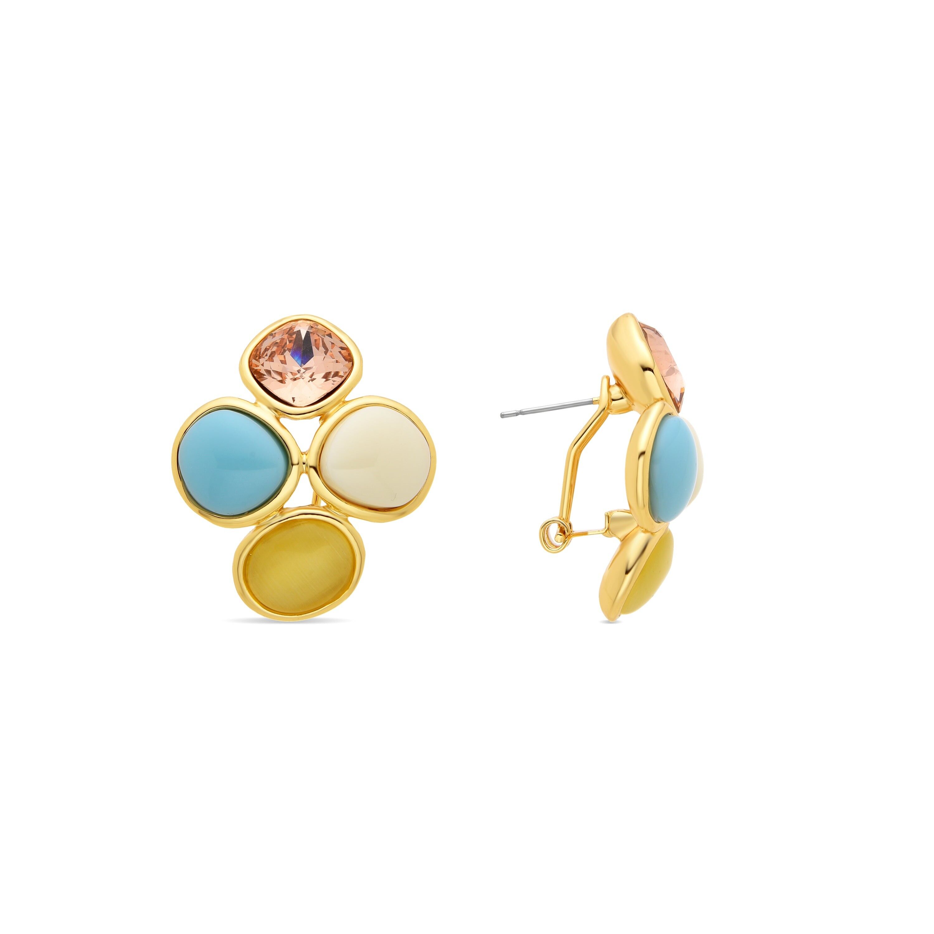 18k yellow gold finished earrings - Lezu