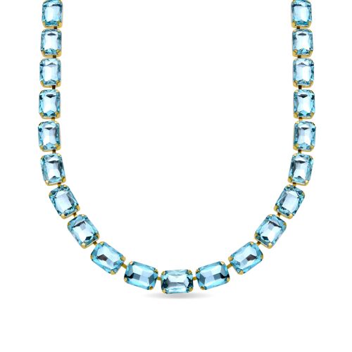 Collar de Cristal Azul acabado en oro amarillo de 18k - Ankek