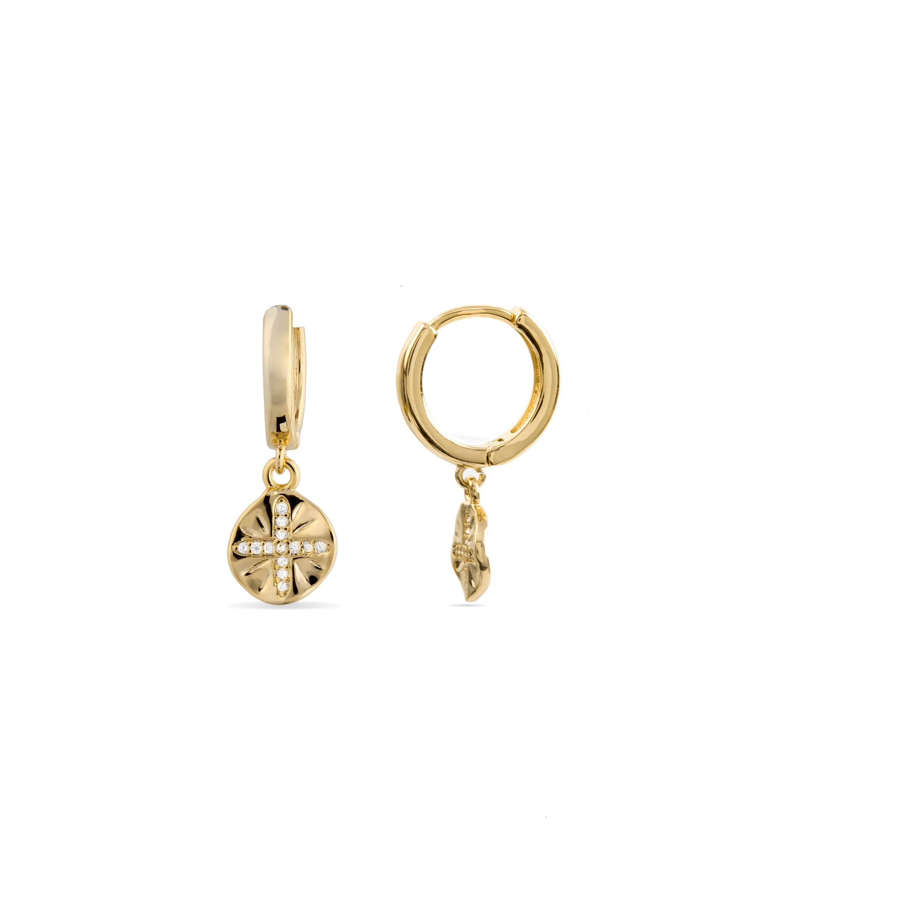 Orecchini con zirconi lucenti rifiniti in oro giallo 18 carati - Topro