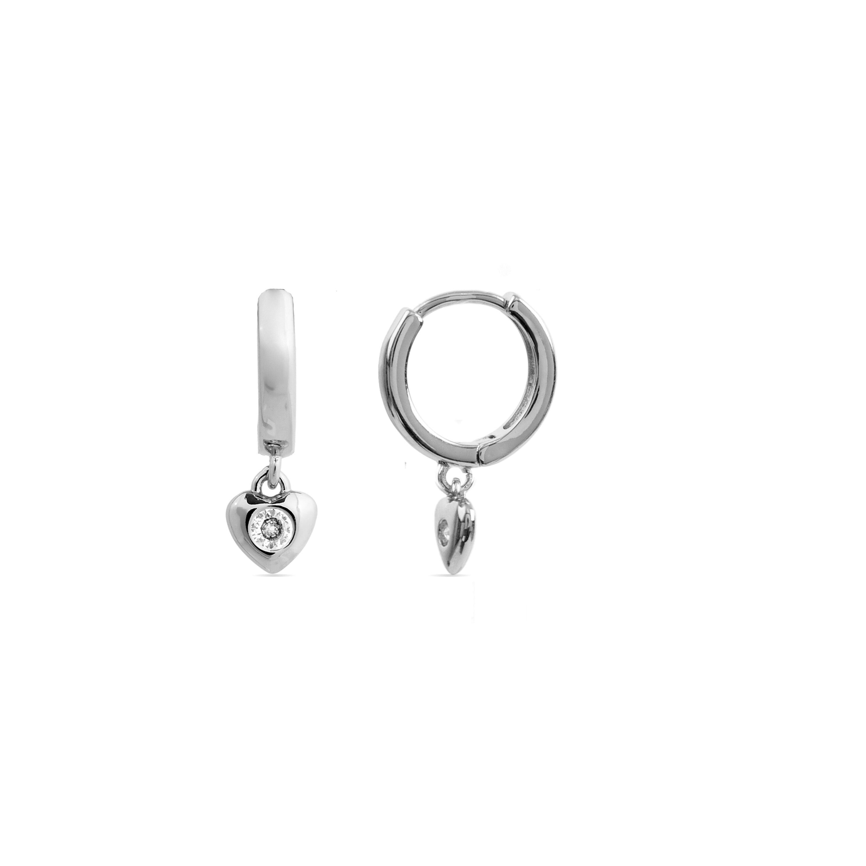 Pendientes de Circonita Brillante acabados en rodio - Award