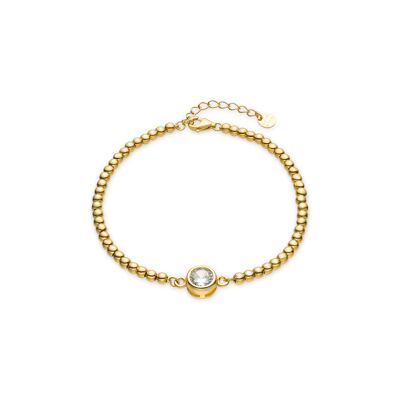 Bracelet en argent sterling 925 et zircons brillants fini en or jaune 18 carats - Kired
