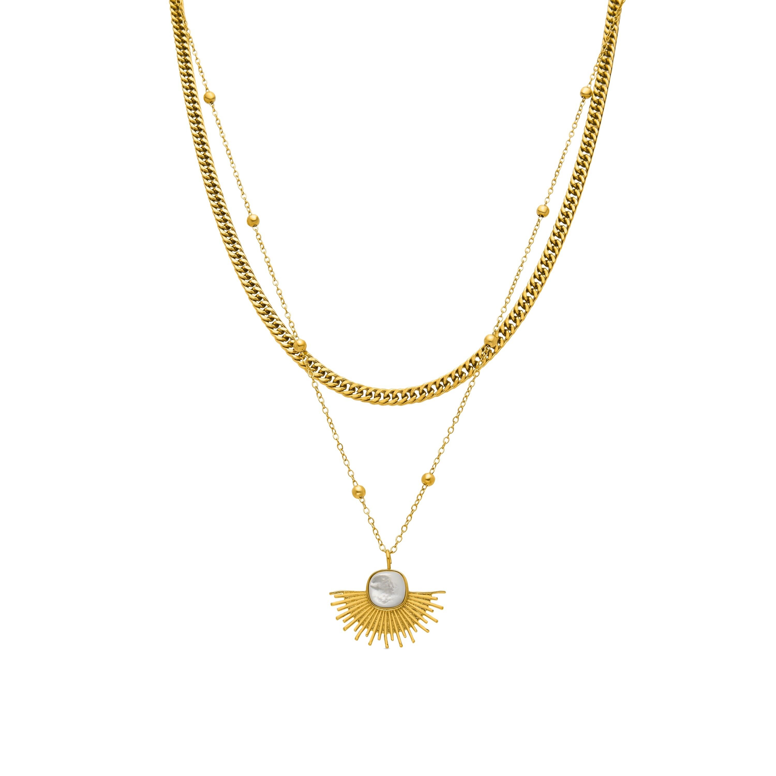 Collana con Madreperla Bianca finitura oro 18K - Sycu