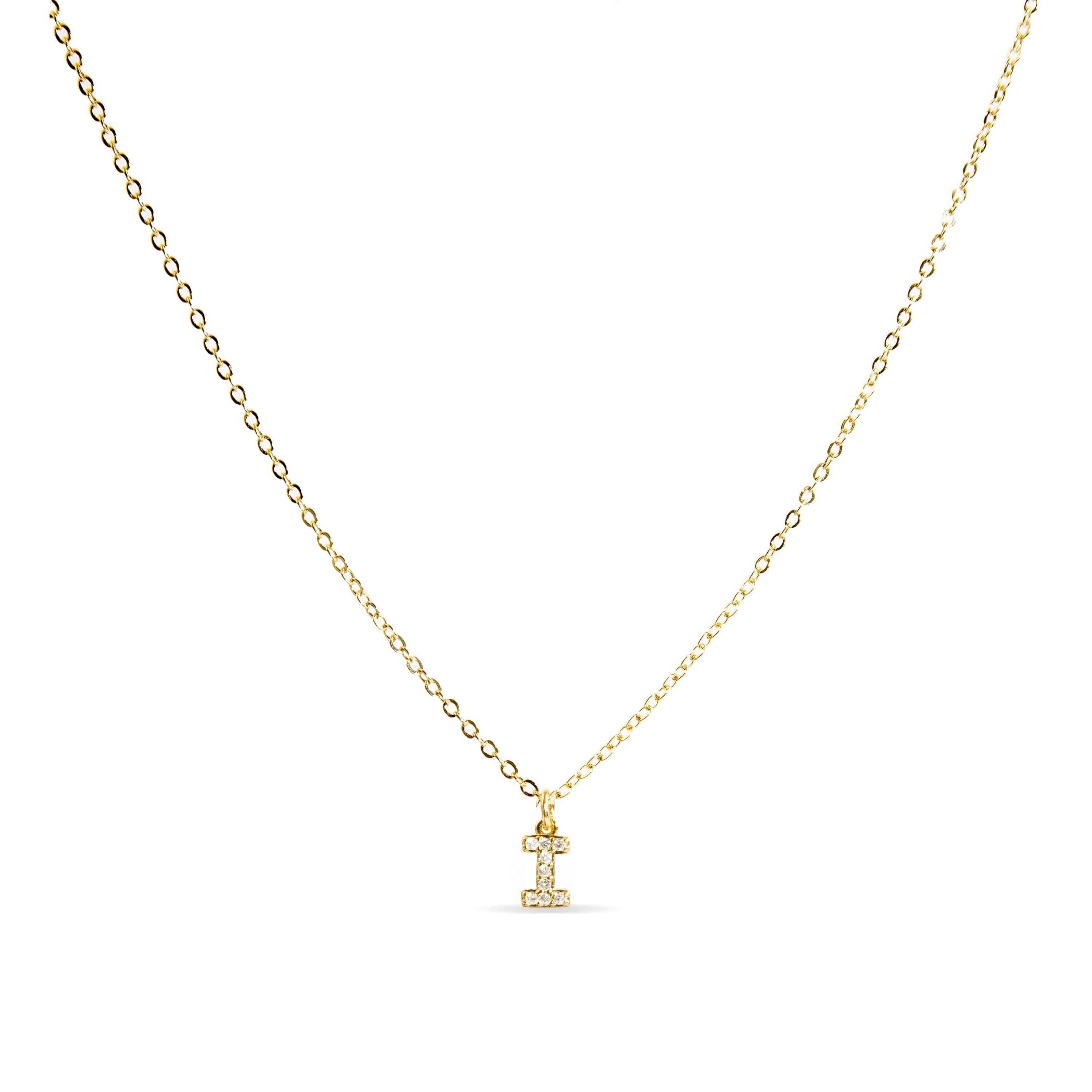 Collana con Zirconi Lucidi finitura oro 18k - Alfabeto