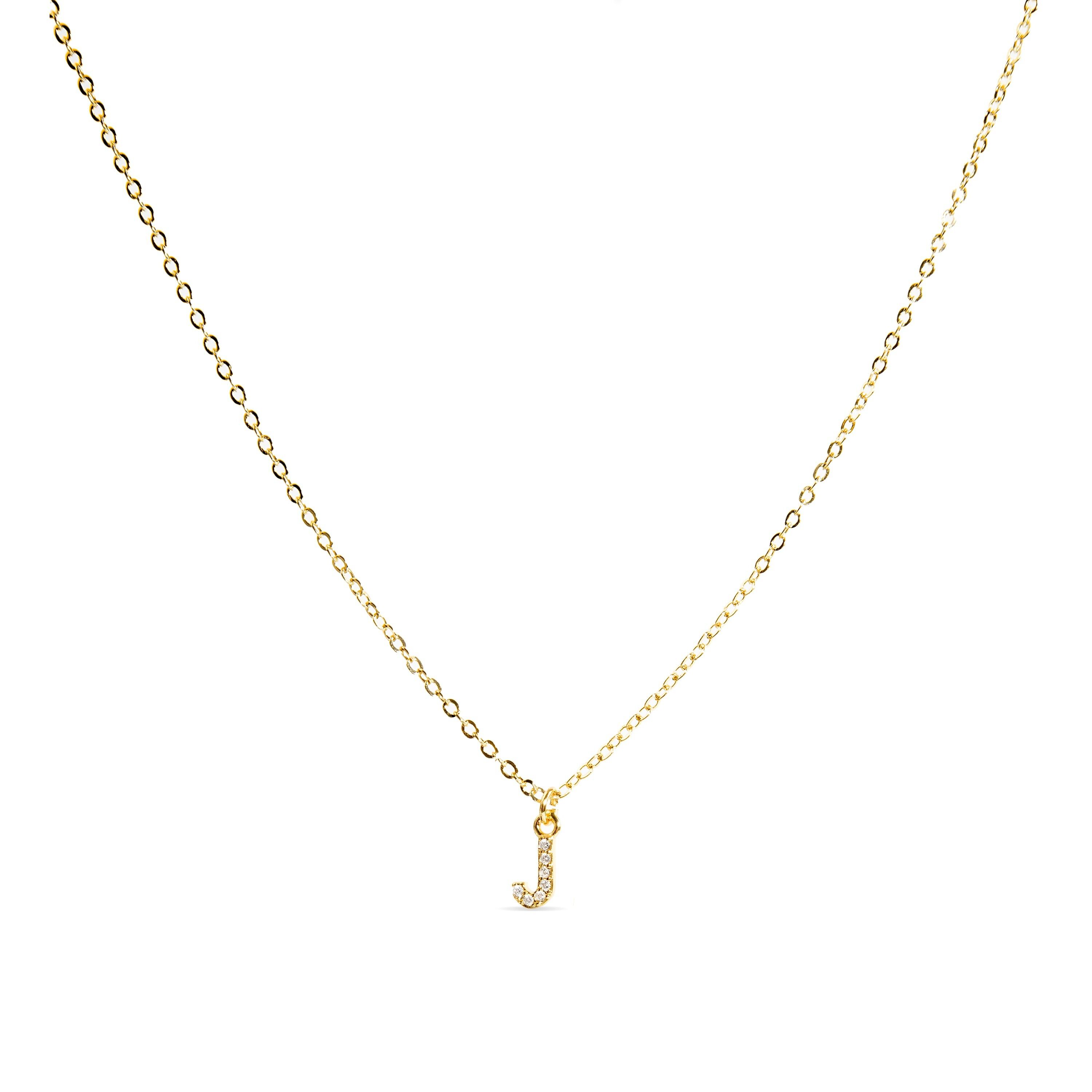 Collana con Zirconi Lucidi finitura oro 18k - Alfabeto