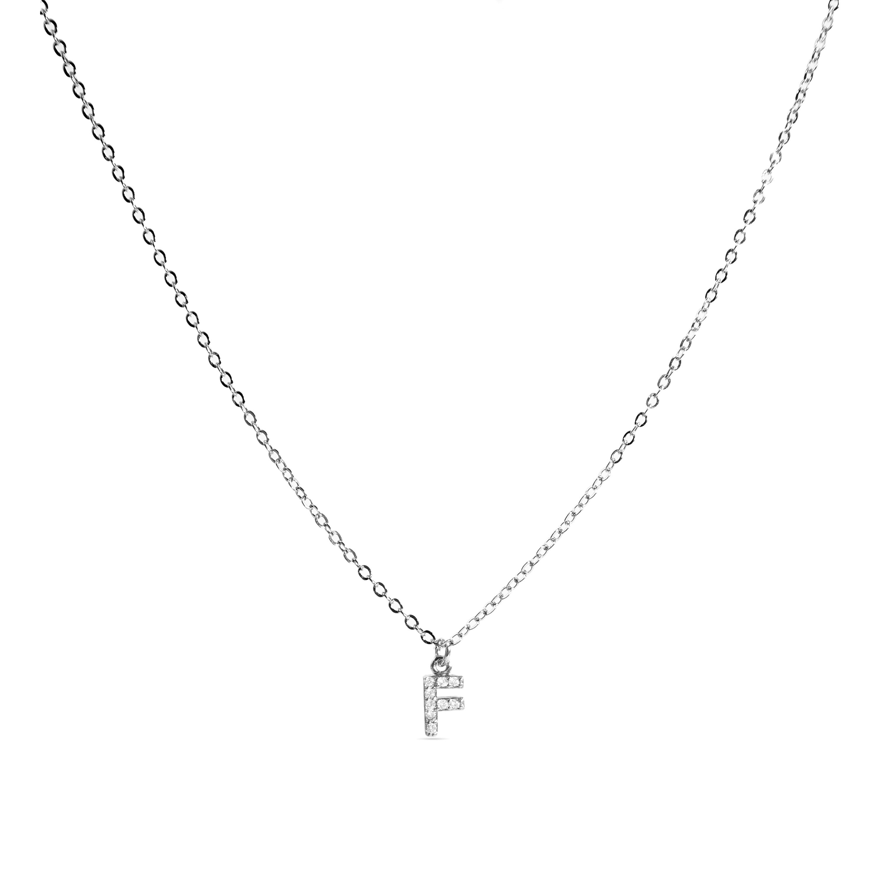 Collana con finitura argento Zirconi Lucidi - Alfabeto