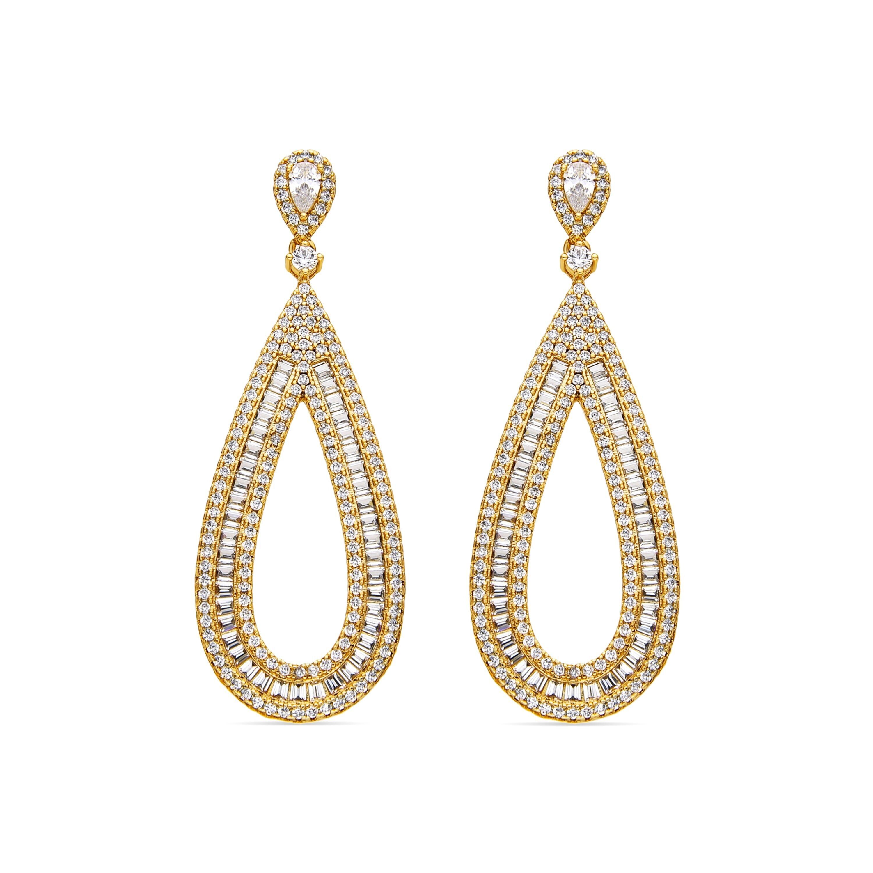 LUXNTER Orecchini con Zirconi Lucidi finitura oro 18k - Takei