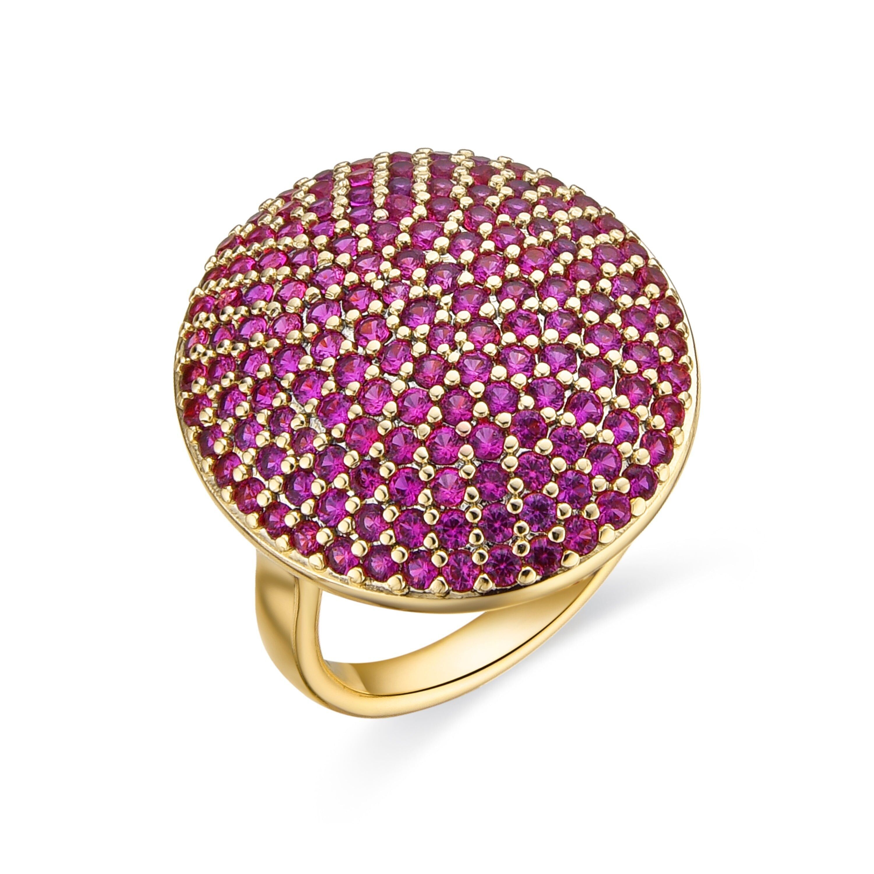 LUXNTER-Ring mit Rubin-Zirkonia, 18-Karat-Gold-Finish – Fieka