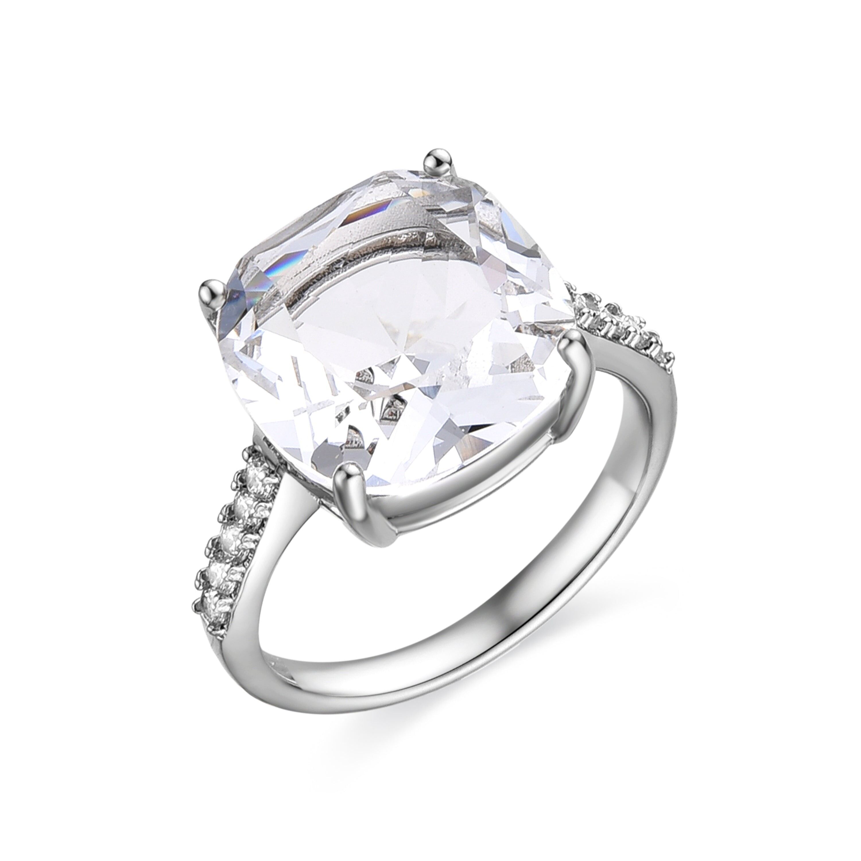 LUXNTER-Ring mit glänzendem Zirkonia-Silber-Finish – Nasoya