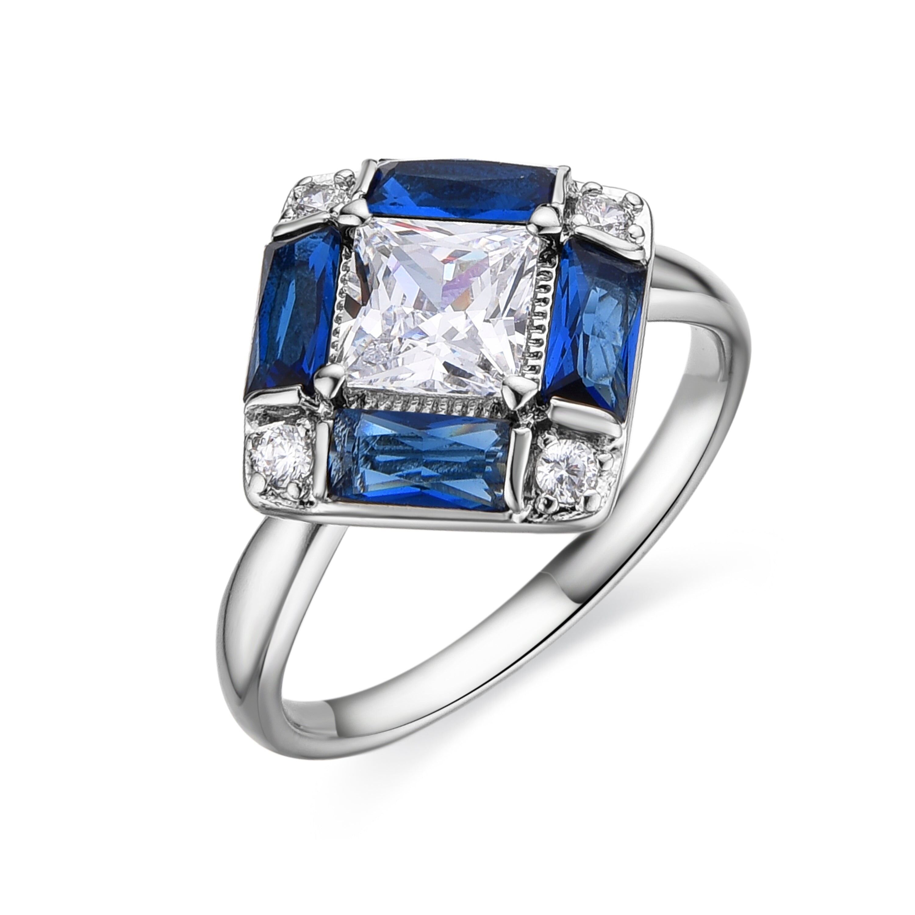 LUXNTER Ring mit Saphir-Zirkonia-Silber-Finish – Nois