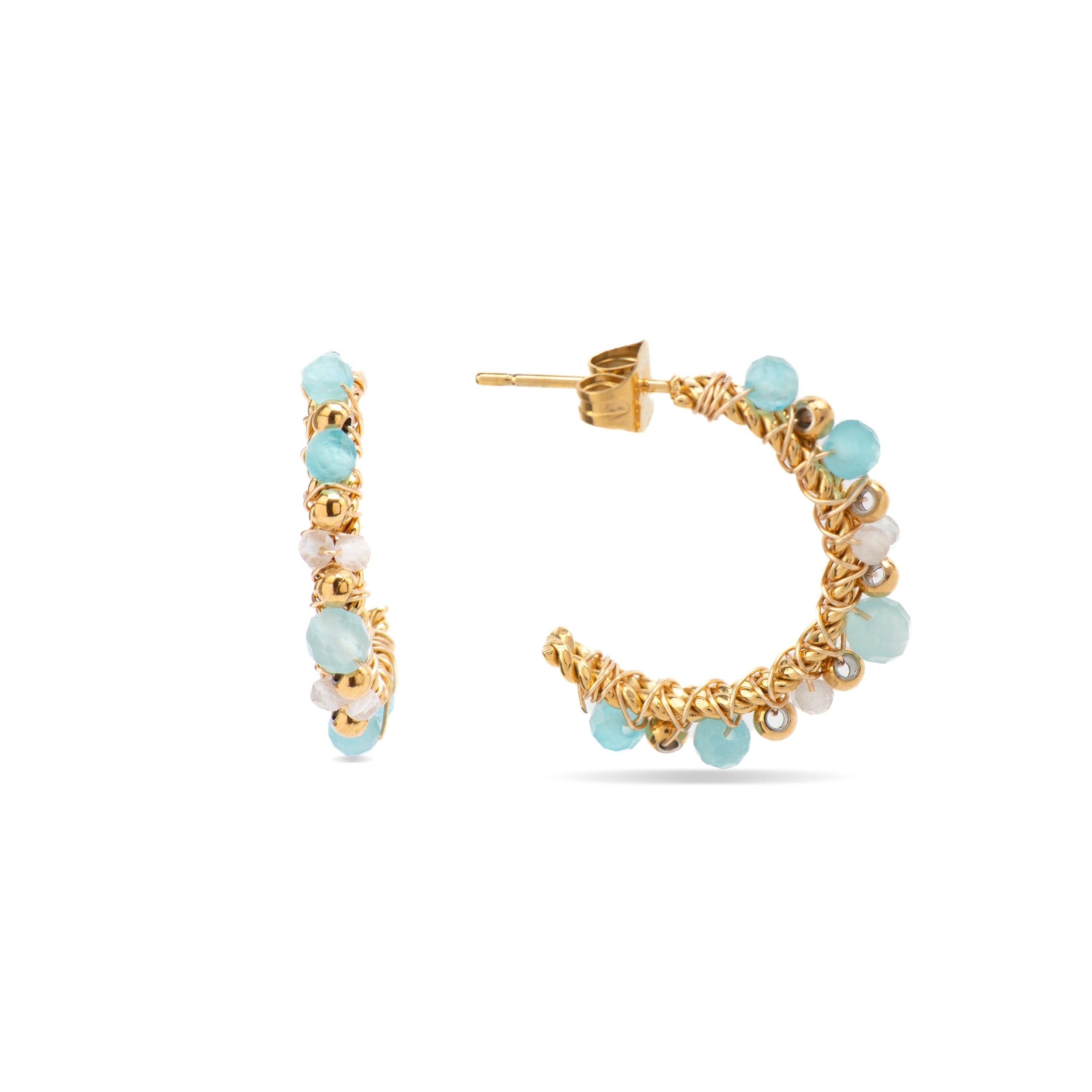 Orecchini con Cristalli Multicolor finitura oro 18k - Mawan