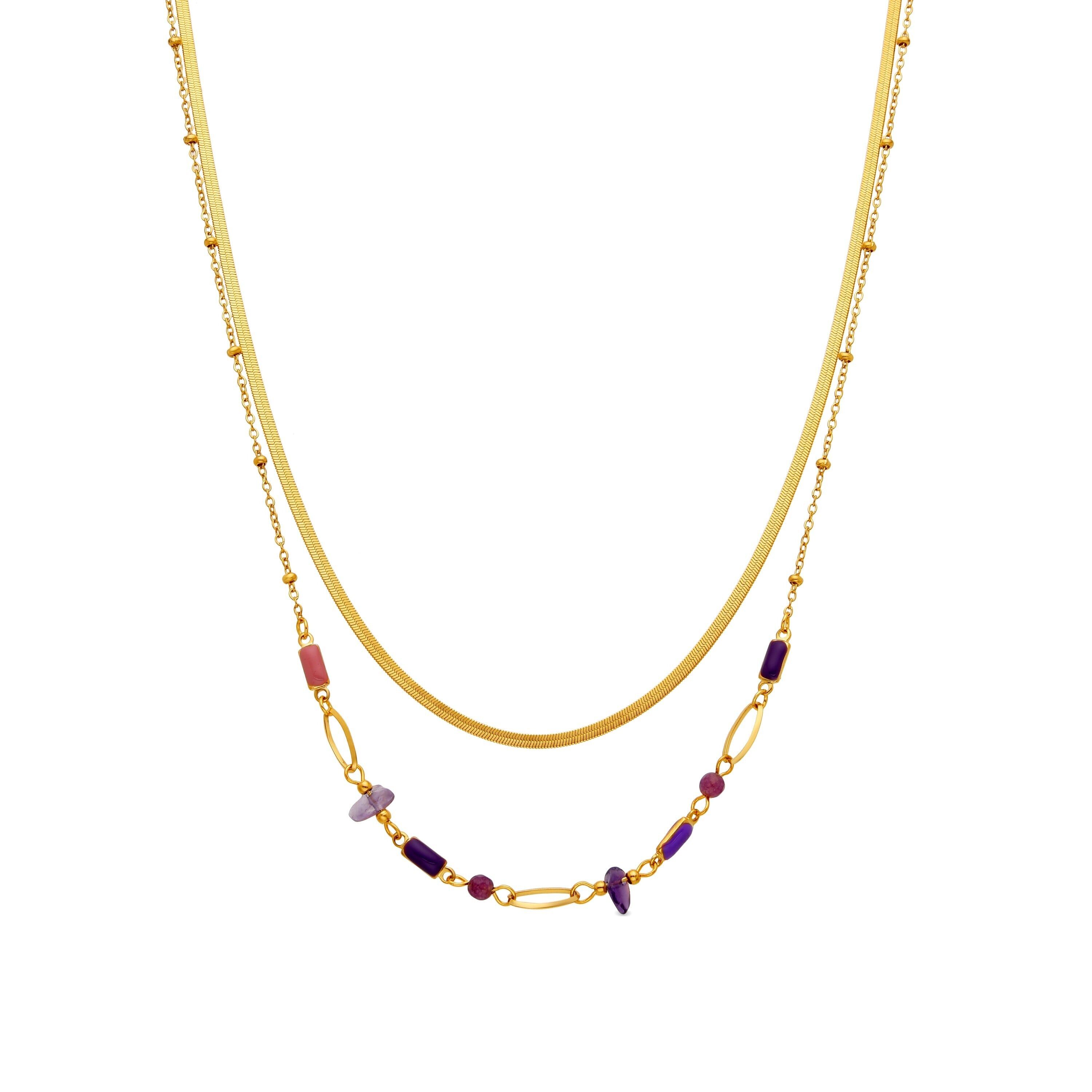 Halskette mit mehrfarbiger Lackierung aus 18 Karat Gold – Rysai