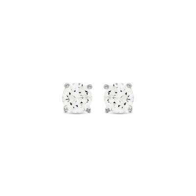 Orecchini in Argento Sterling 925 con Zirconi Lucidi Finitura Rodio - Basic