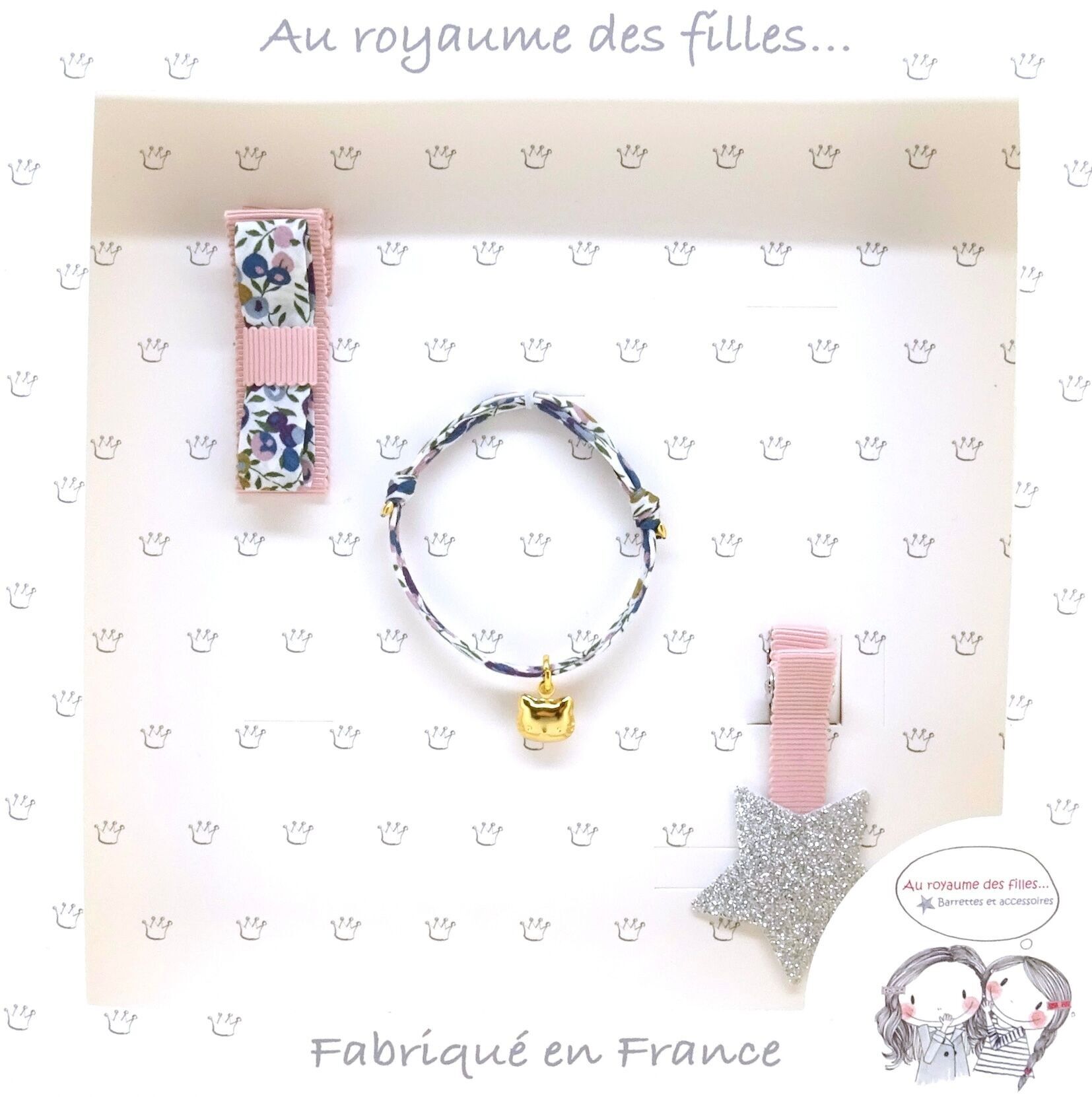 Set di fermagli per capelli e bracciale C11