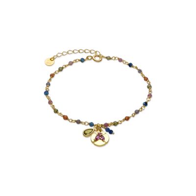 Bracciale in Argento 925 e Zirconi Multicolor con finitura in oro 18 carati - Iorz