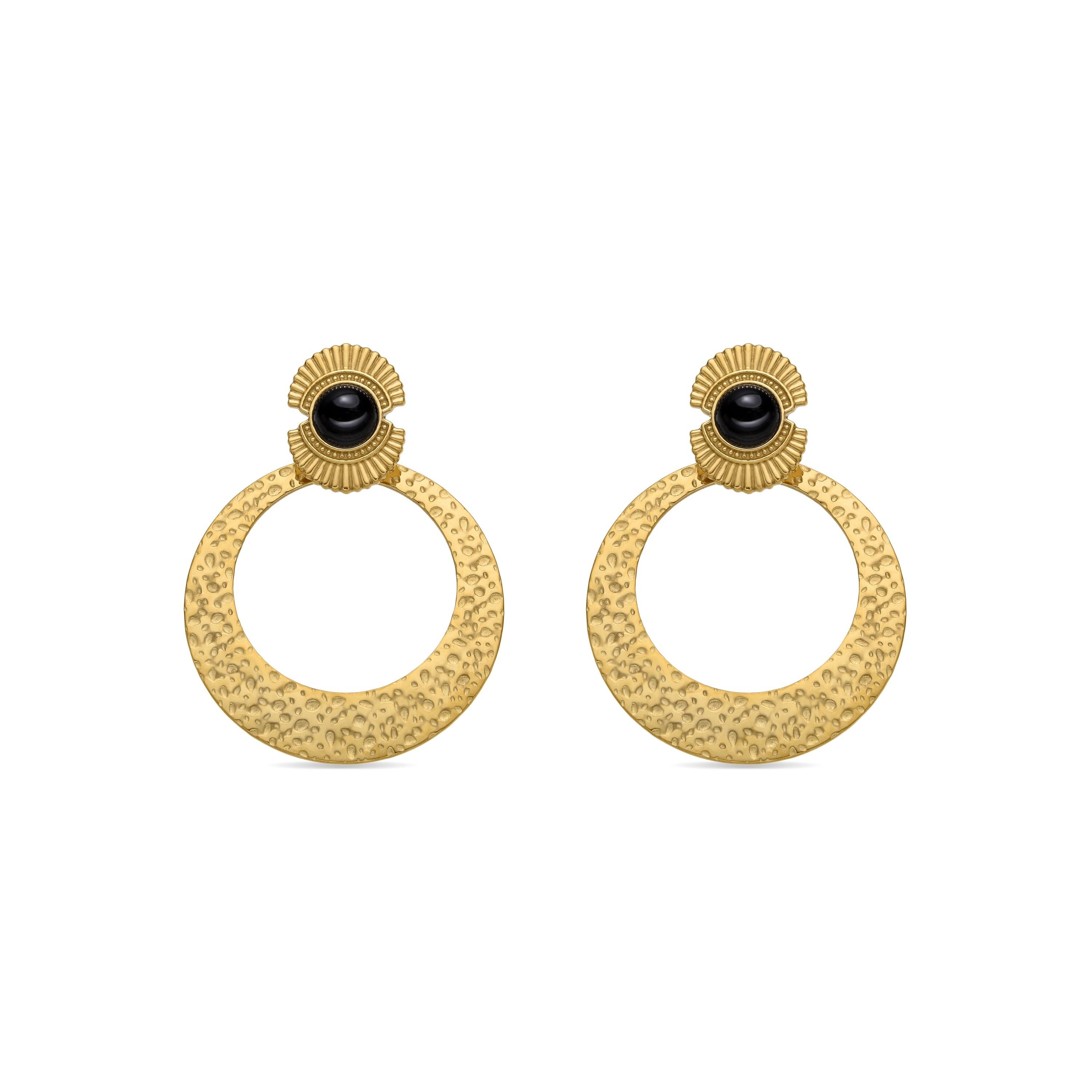 Pendientes con Onix acabado oro 18k - Noraf