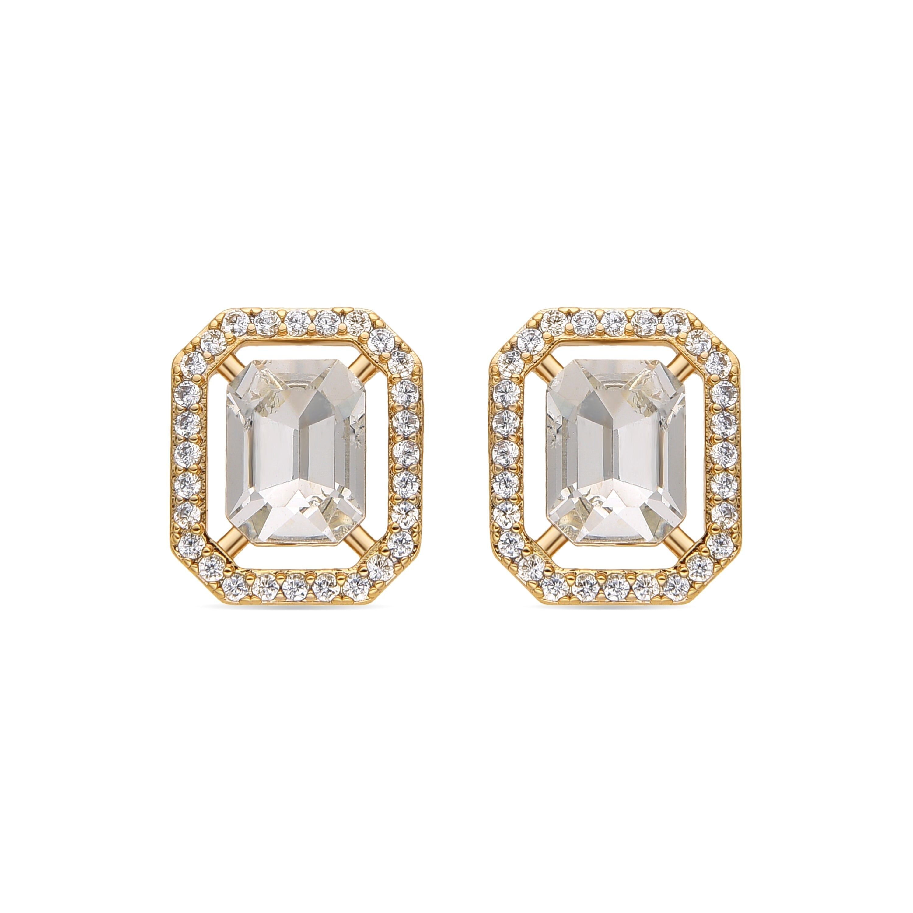 Orecchini con Zirconi Lucidi finitura oro 18k - Surin