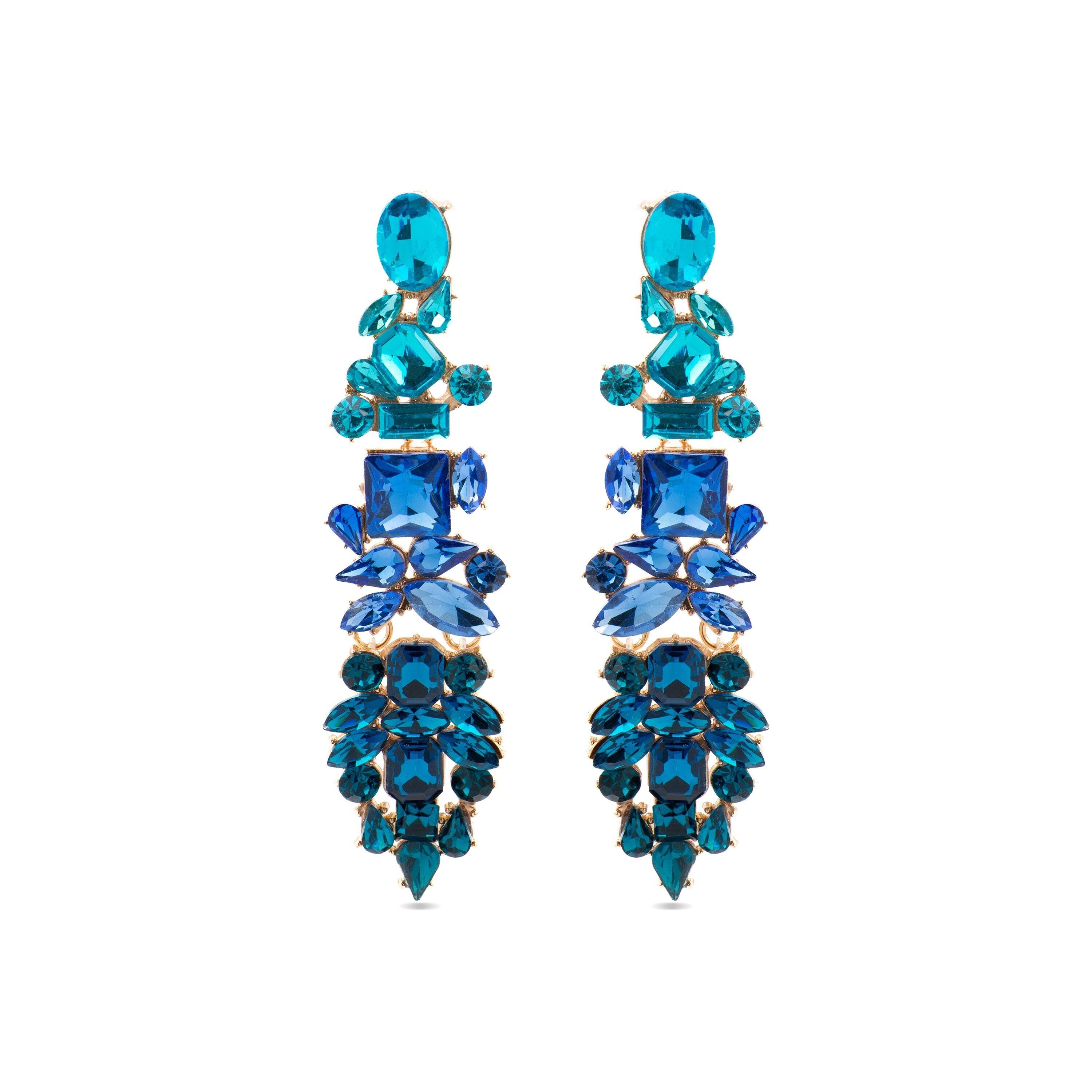 Orecchini con Cristalli Multicolor finitura oro 18k - Karaf