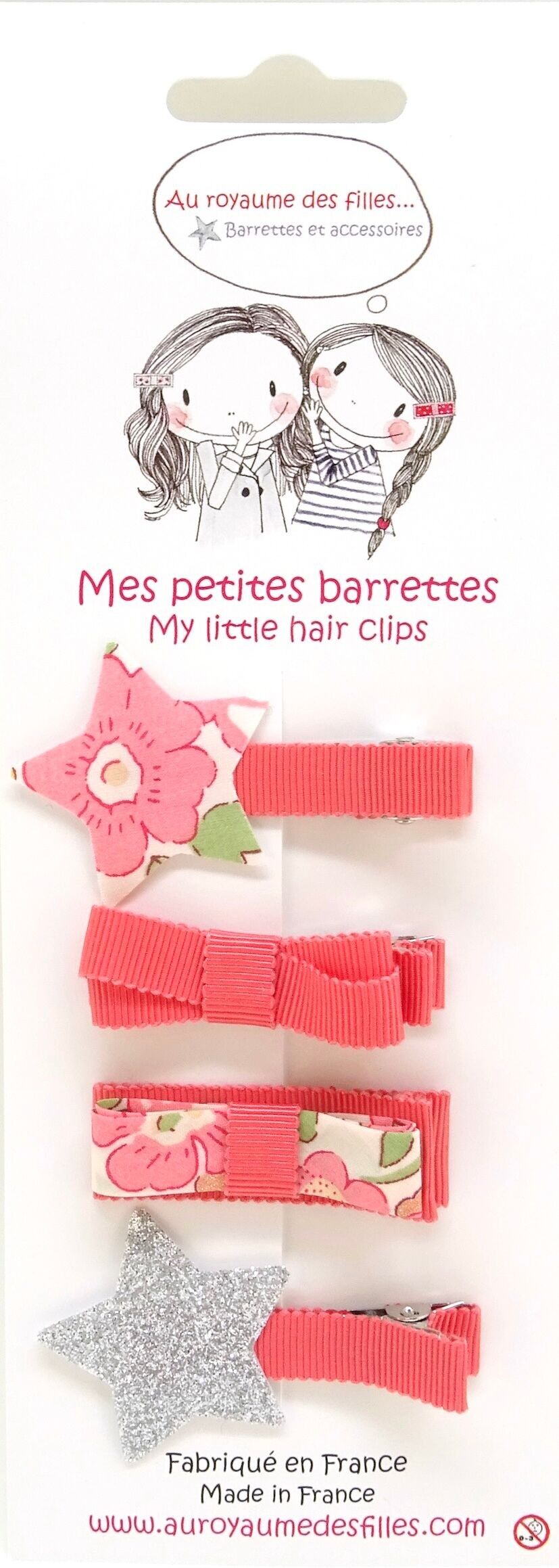 Set di 4 fermagli per capelli E1