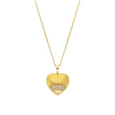 Necklace with Brilliant Zirconia 18k gold finish - Emmu