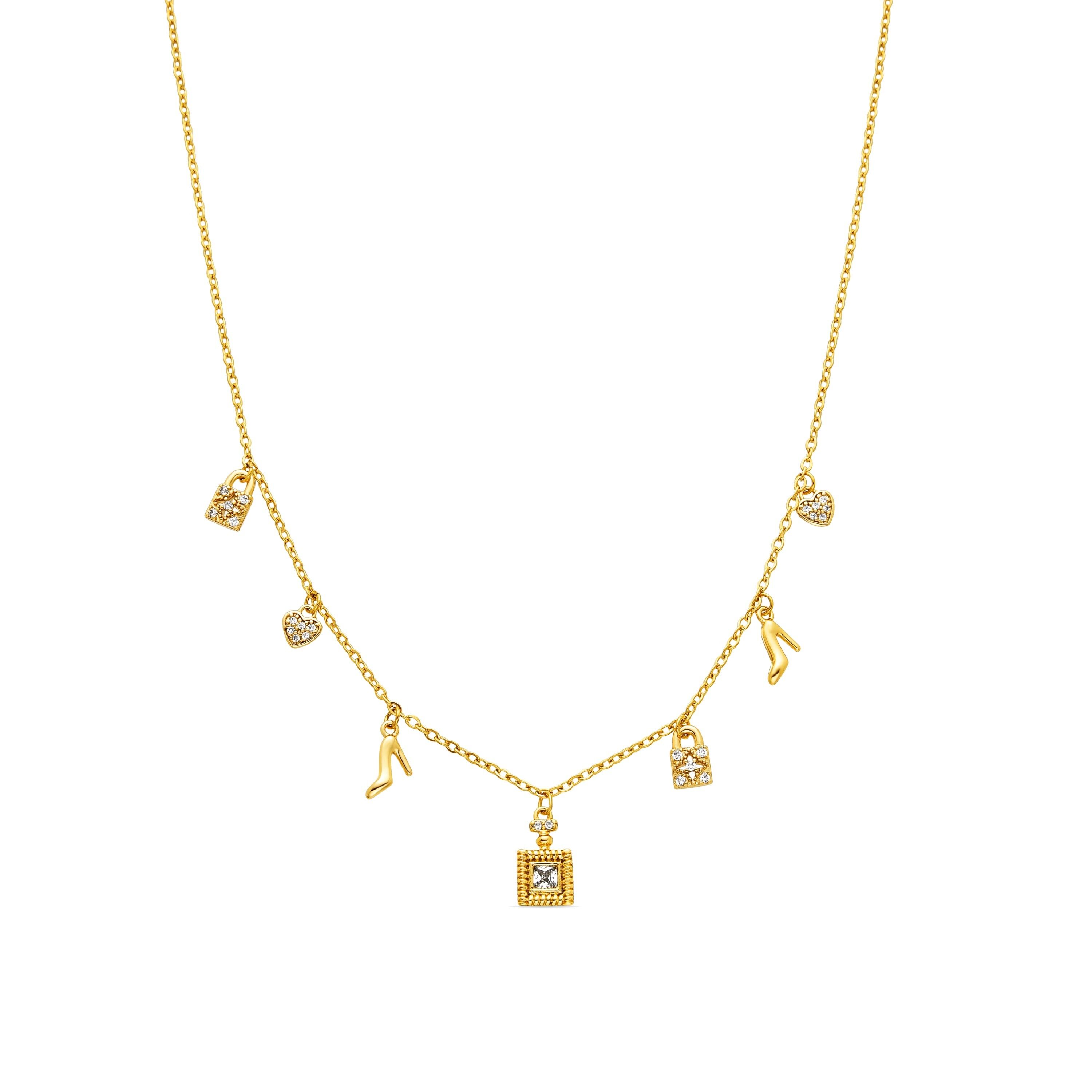 Necklace with Brilliant Zirconia 18k gold finish - Hifast