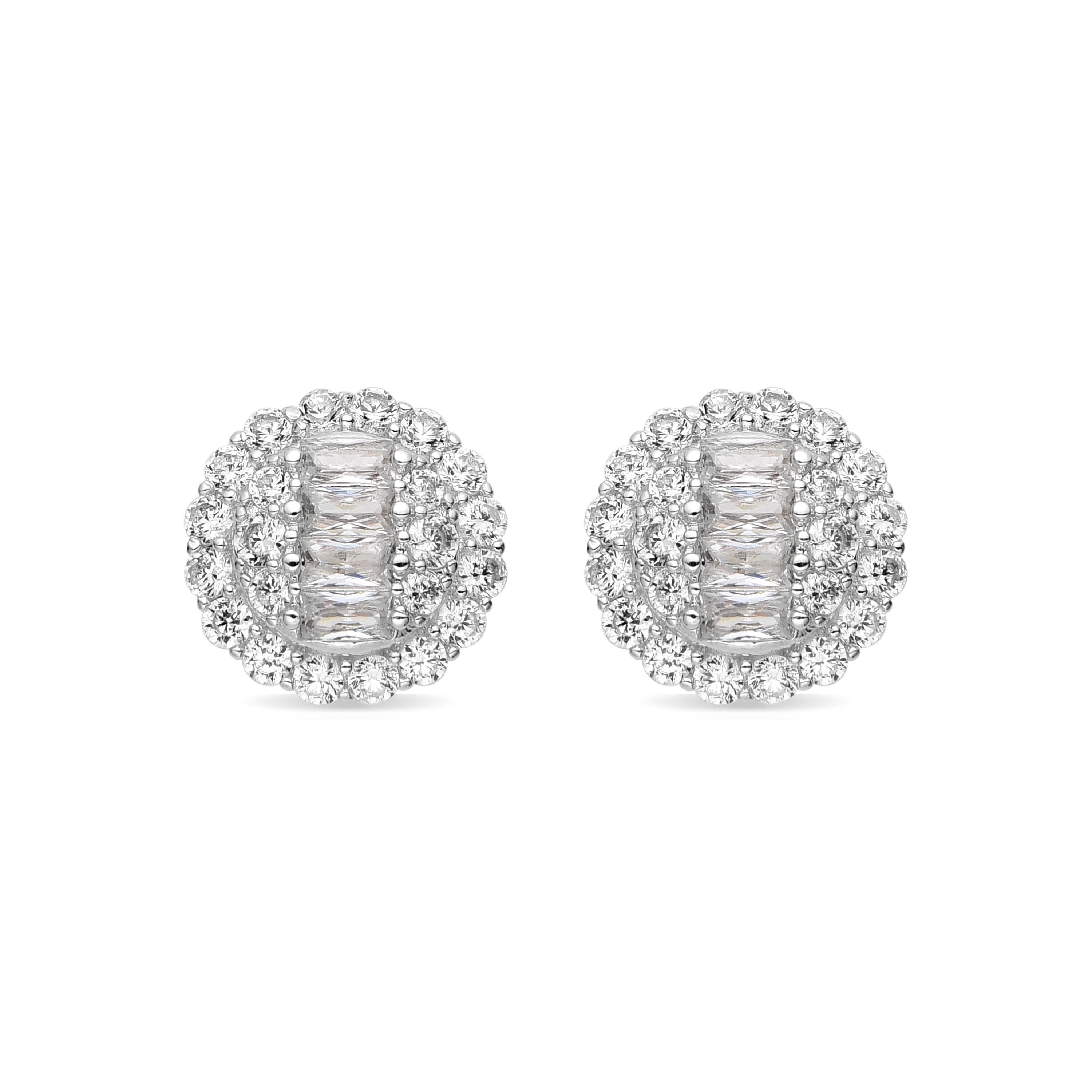 Earrings with Shiny Zirconia in silver finish - Parlath