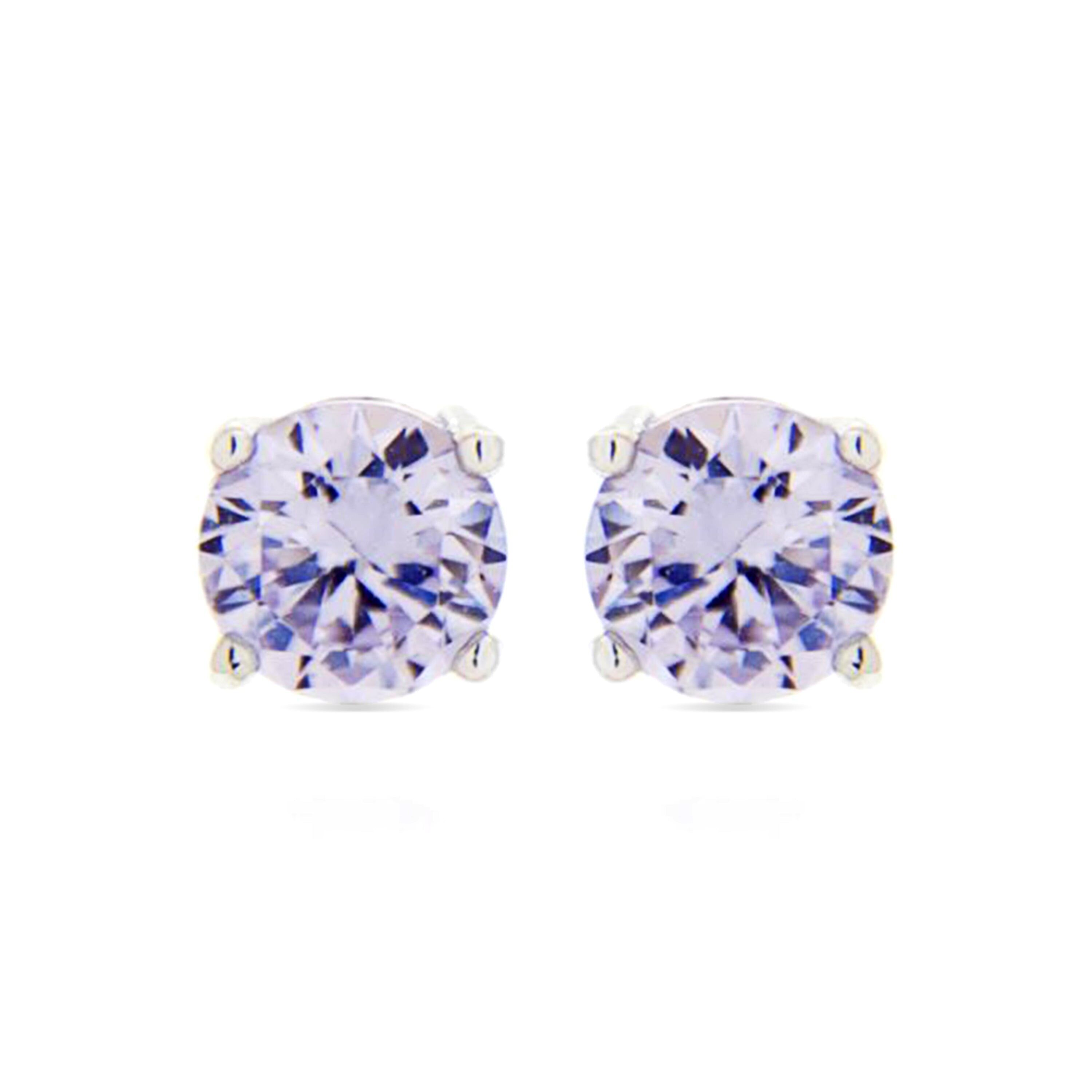 Orecchini in Argento Sterling 925 con Morganite Zirconia rifinita in rodio - Essential